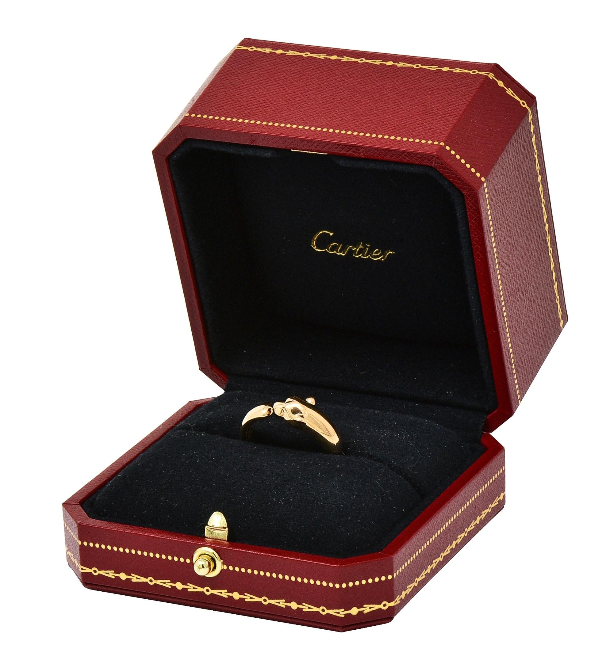 Cartier Contemporary Onyx Tsavorite 18K Gold Pantheré de Cartier Cuff Ring