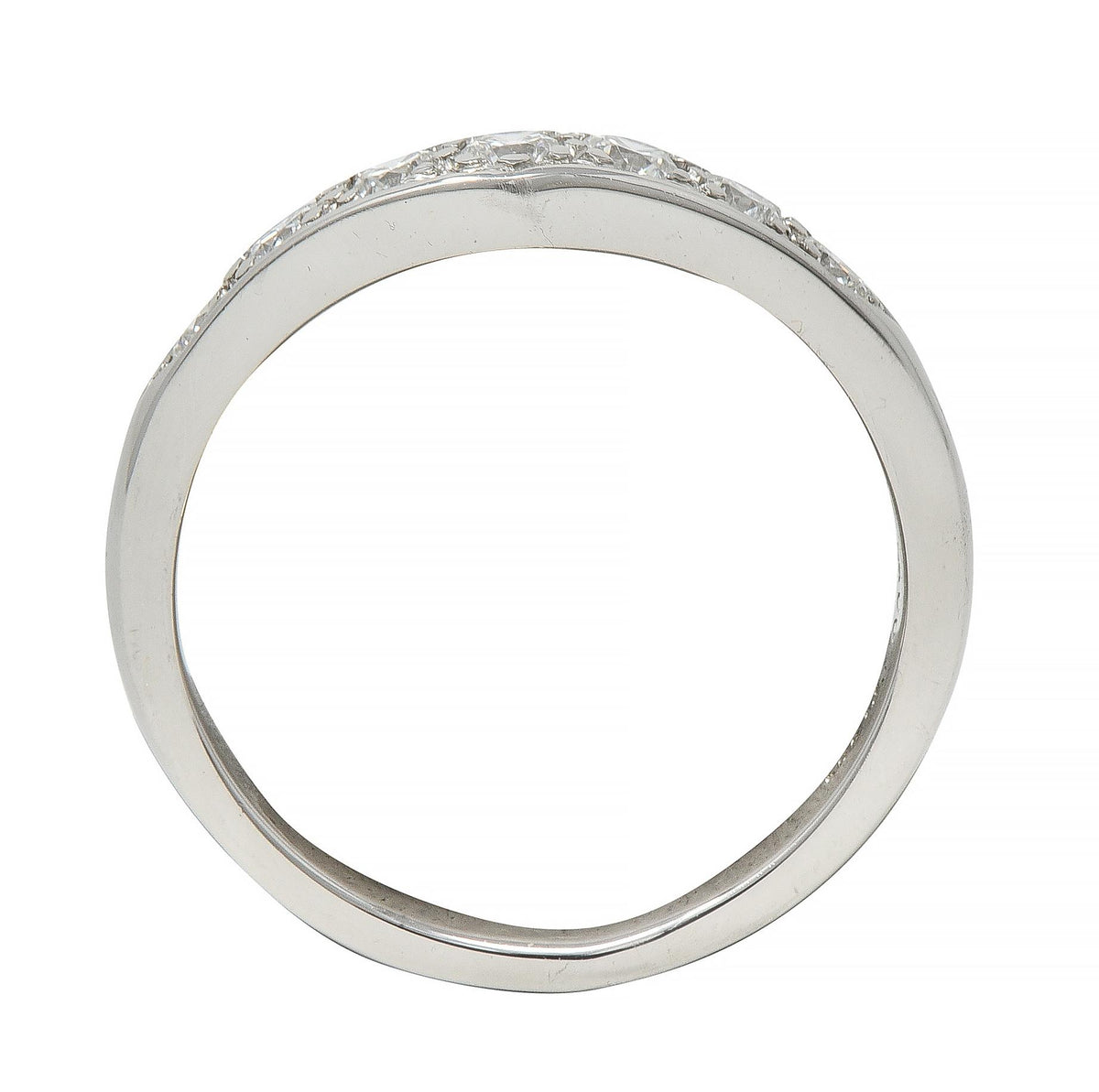 Tiffany & Co. Contemporary Diamond Platinum Chevron V Band Ring