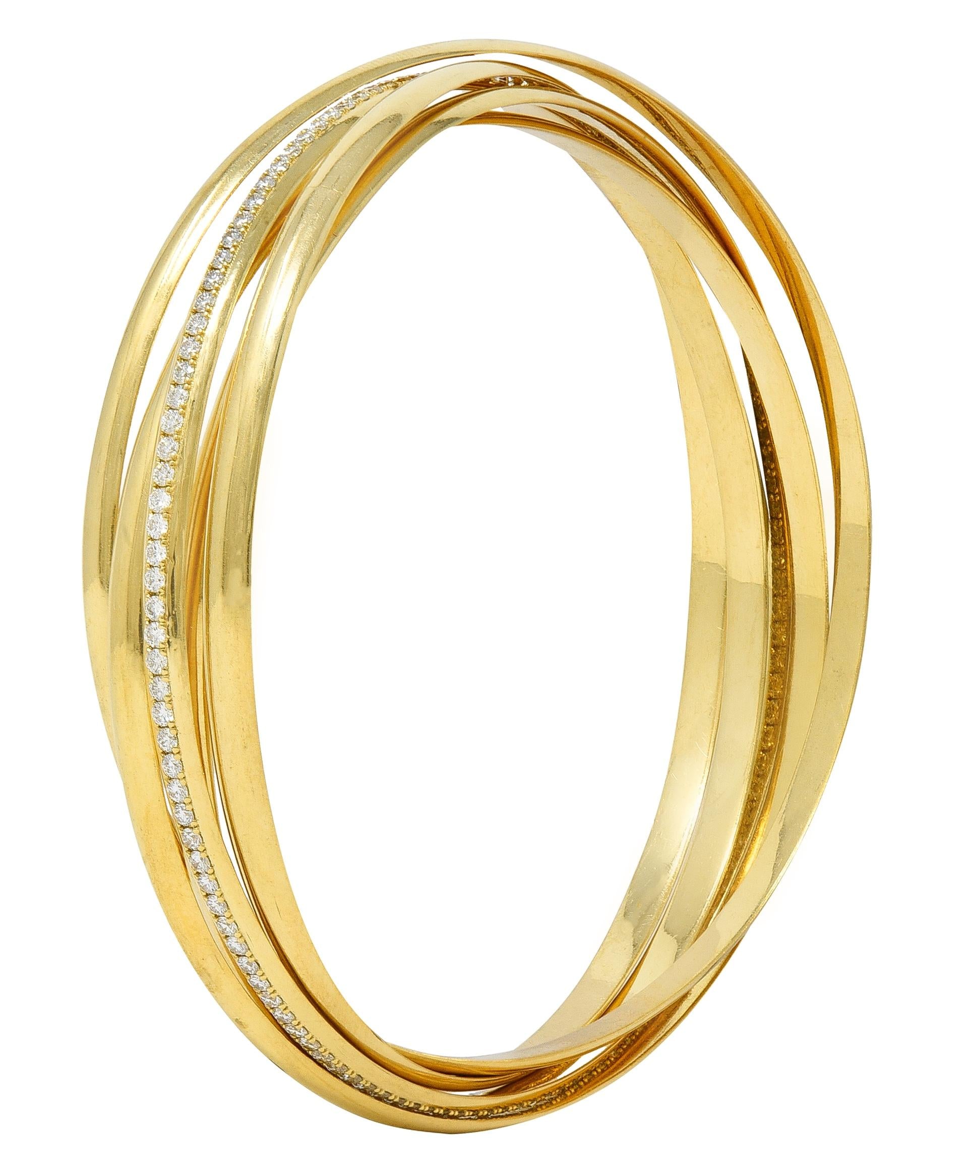 Paloma Picasso Tiffany & Co. 18K Gold Vintage Melody Rolling Bangle Bracelet