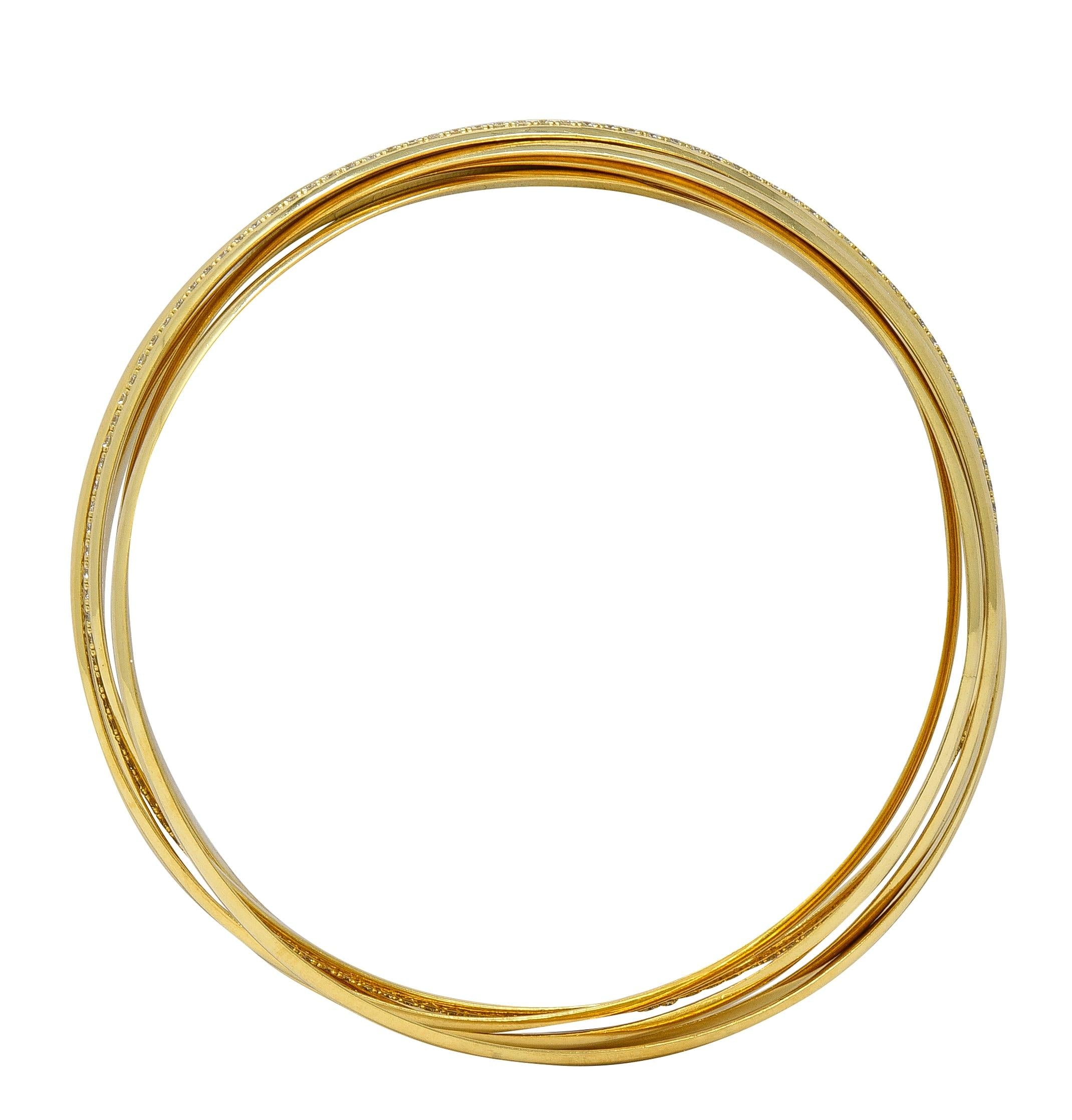 Paloma Picasso Tiffany & Co. 18K Gold Vintage Melody Rolling Bangle Bracelet