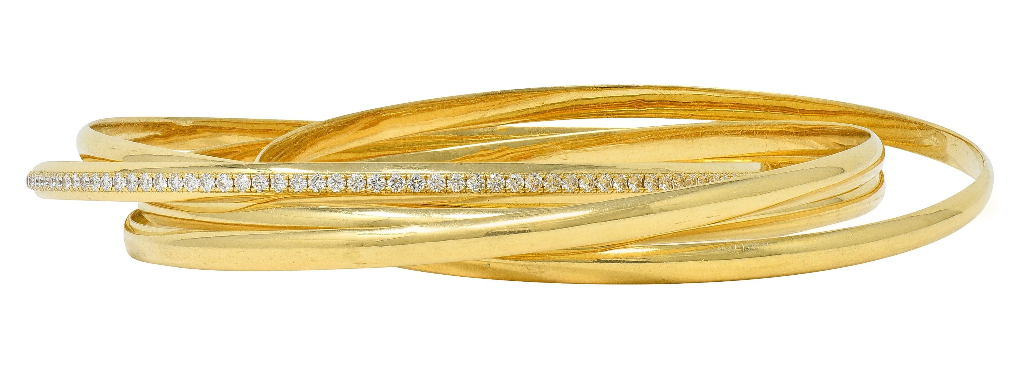 Paloma Picasso Tiffany & Co. 18K Gold Vintage Melody Rolling Bangle Bracelet