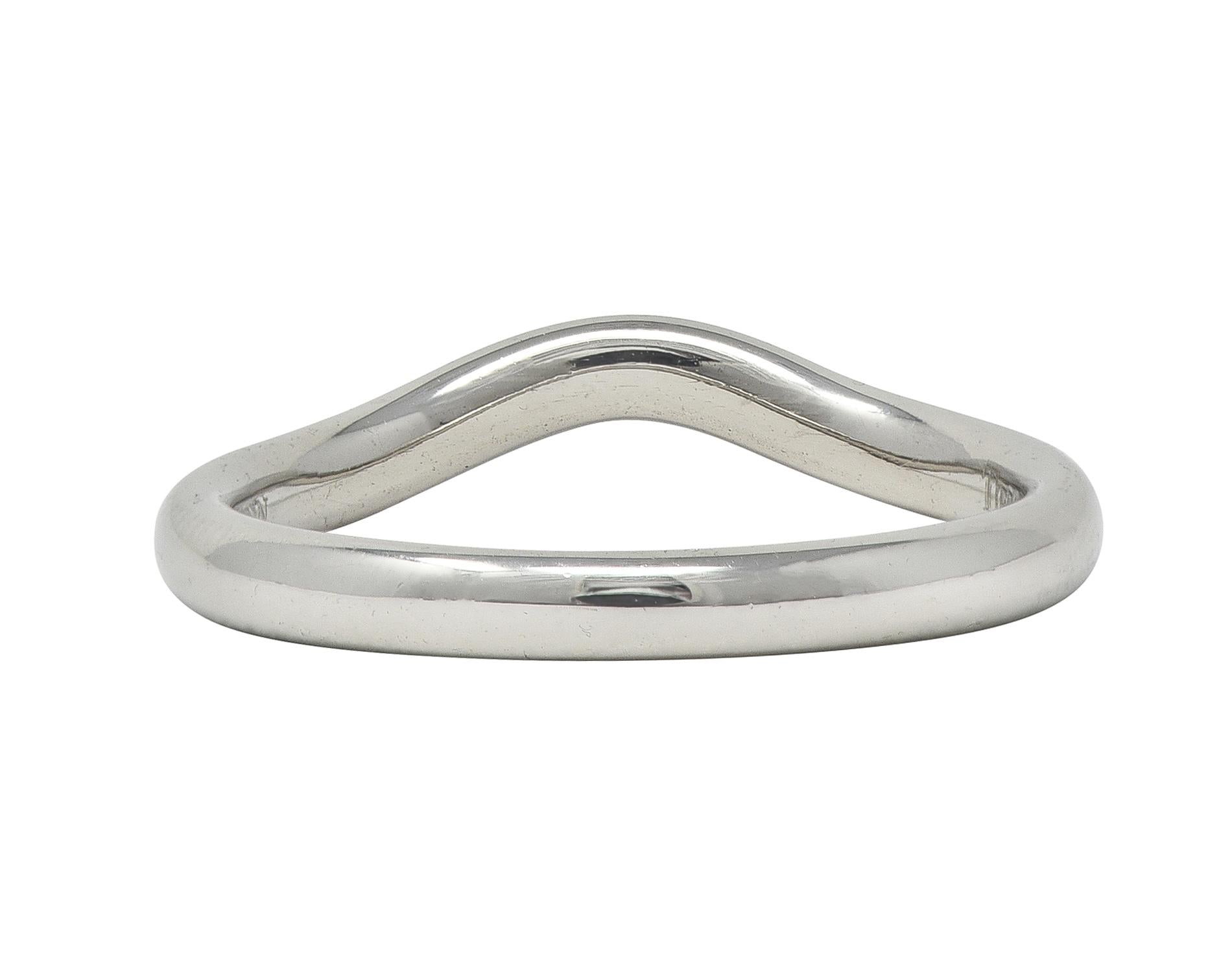 Elsa Peretti Tiffany & Co. 2003 Diamond Platinum Contour Wedding Band Ring