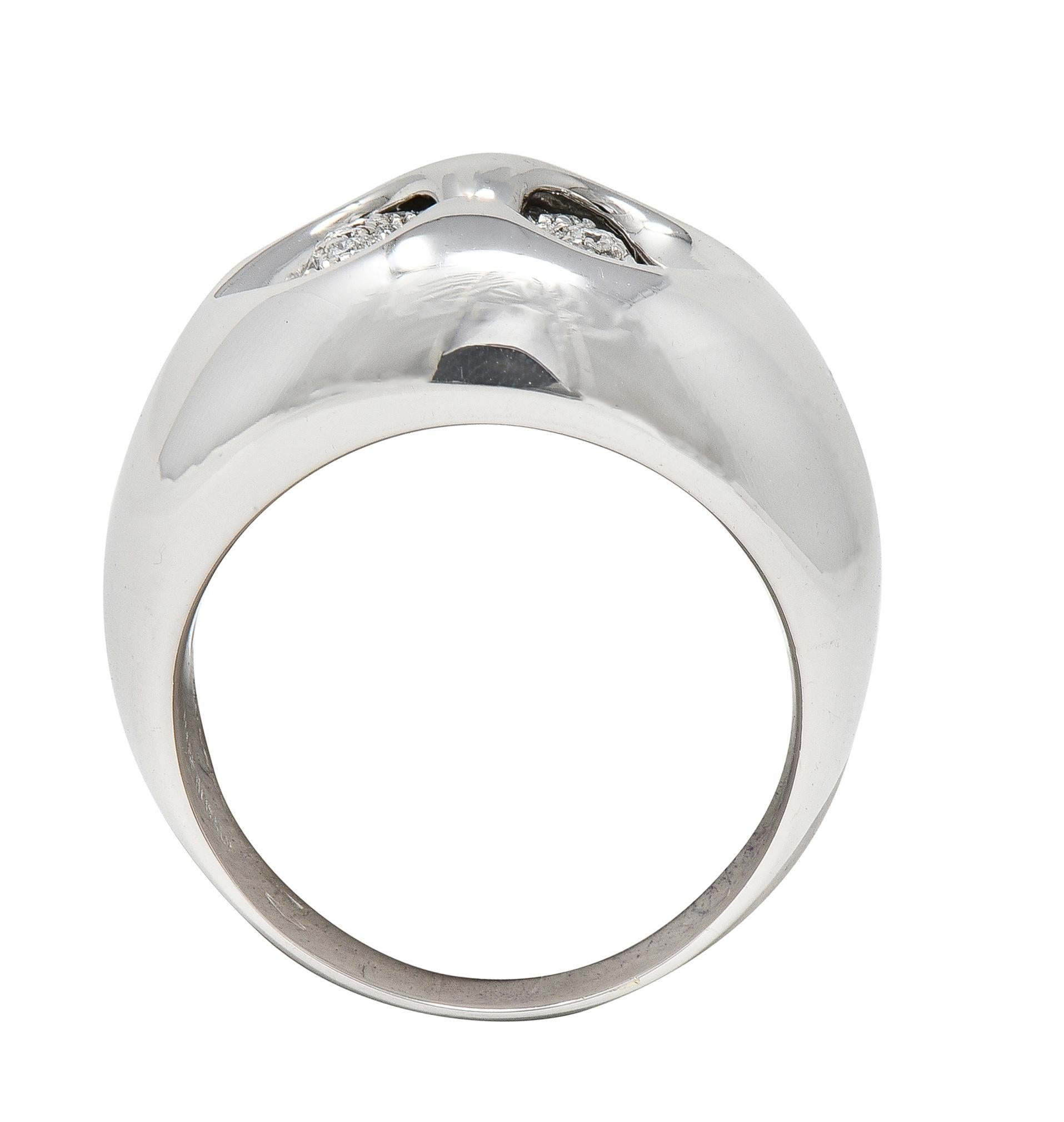 Bulgari Contemporary Diamond 18 Karat White Gold Domed Abbraccio Ring