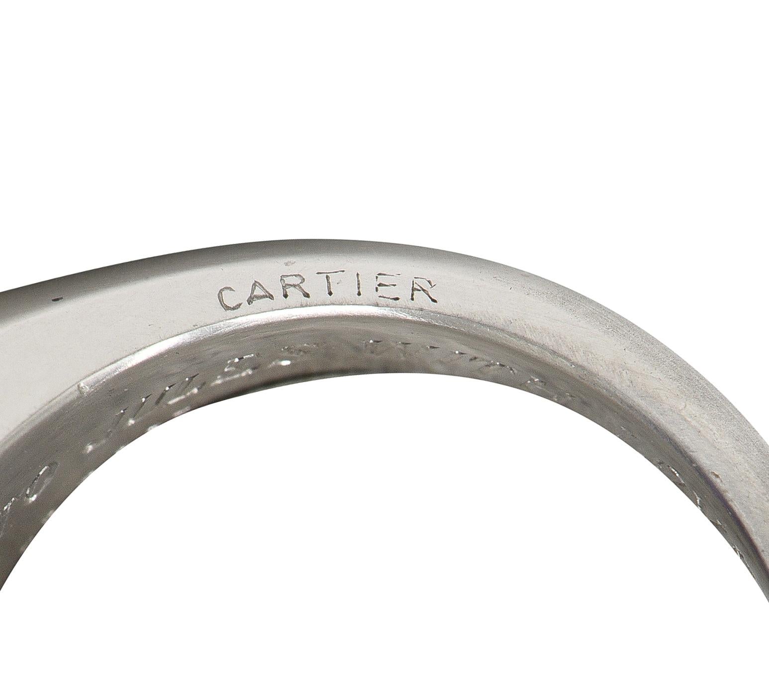 Cartier Art Deco No Heat Ceylon Purple Sapphire Platinum Unisex Signet Ring