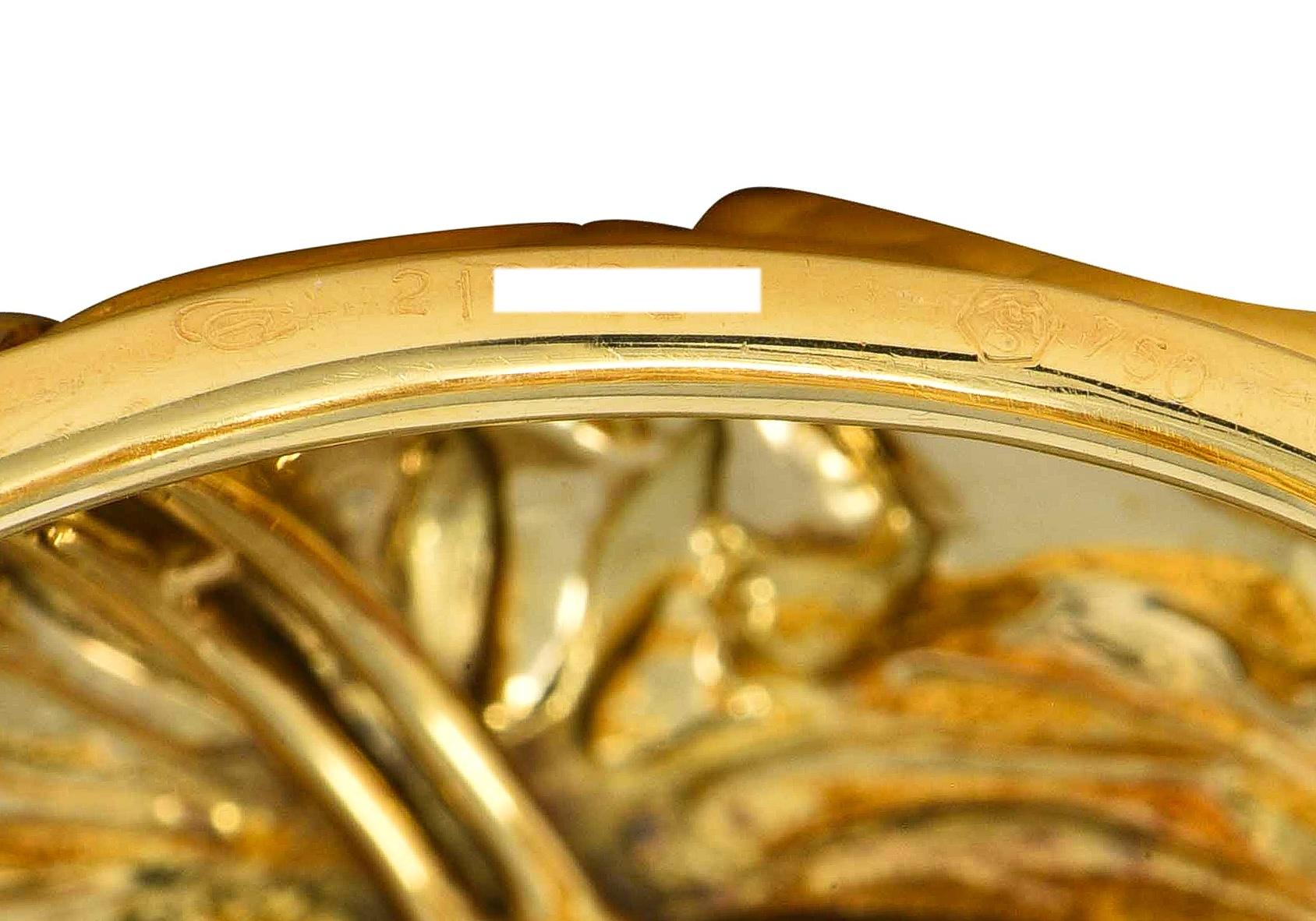 Carrera y Carrera 1990's Diamond 18K Gold Vintage Panther Cuff Bracelet
