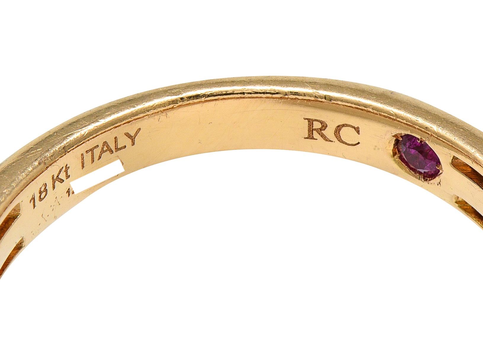 Roberto Coin Contemporary Diamond 18 Karat Two-Tone Gold Domed Capri Band Ring