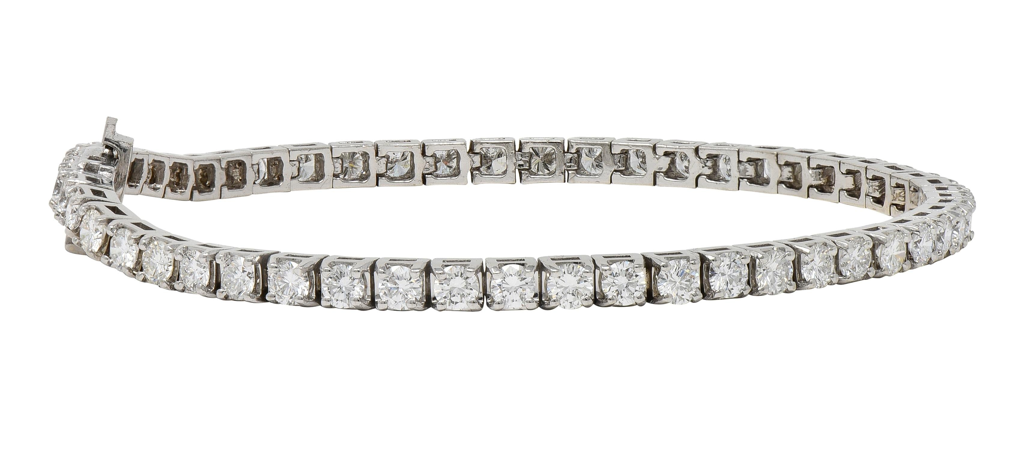 Contemporary 3.24 CTW Diamond 14 Karat White Gold Tennis Line Bracelet
