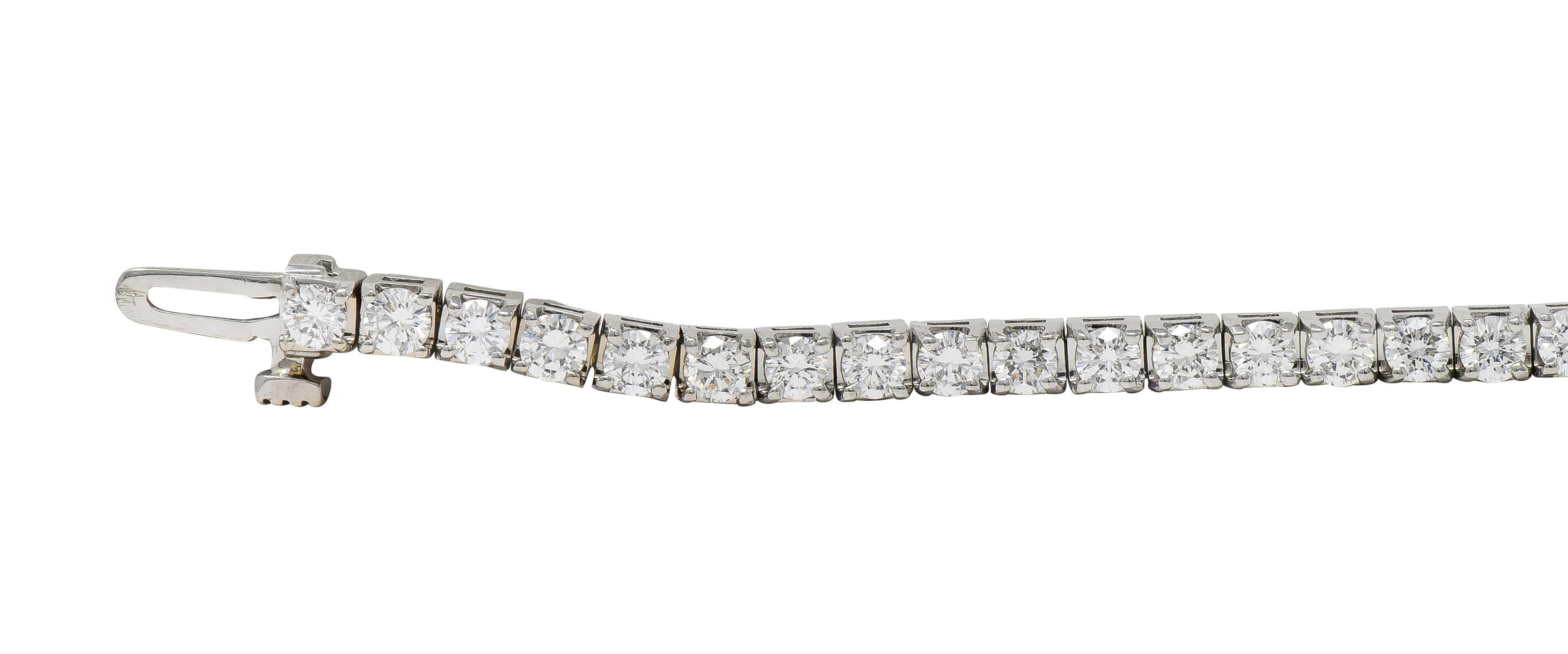 Contemporary 3.24 CTW Diamond 14 Karat White Gold Tennis Line Bracelet