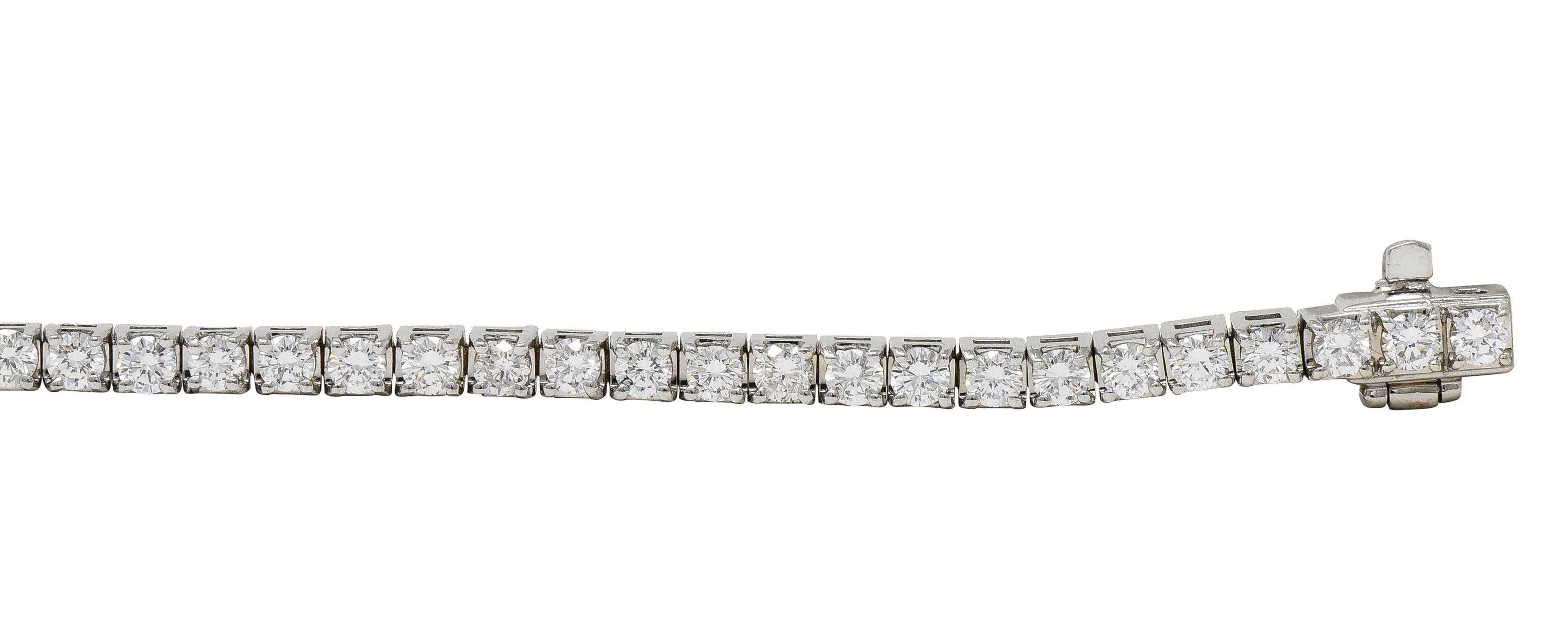 Contemporary 3.24 CTW Diamond 14 Karat White Gold Tennis Line Bracelet