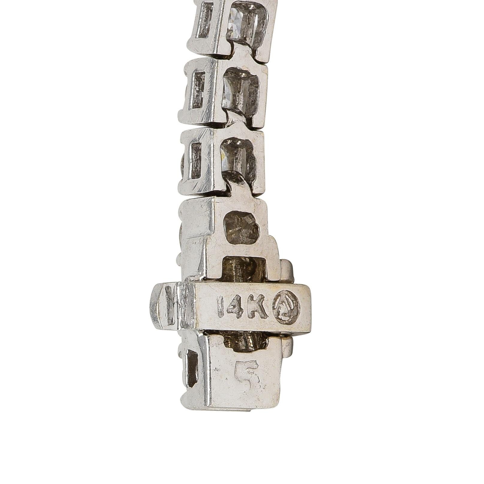 Contemporary 3.24 CTW Diamond 14 Karat White Gold Tennis Line Bracelet