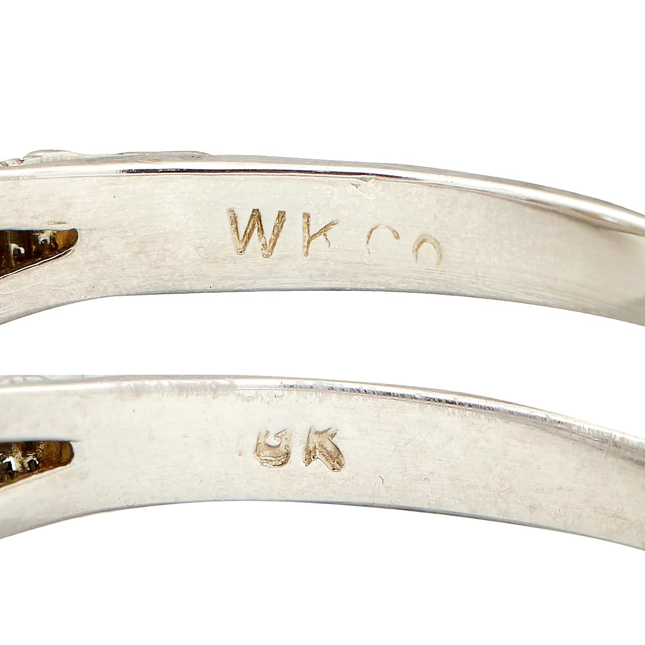 Art Deco 1.01 CTW European Diamond 18 Karat White Gold Antique Engagement Ring