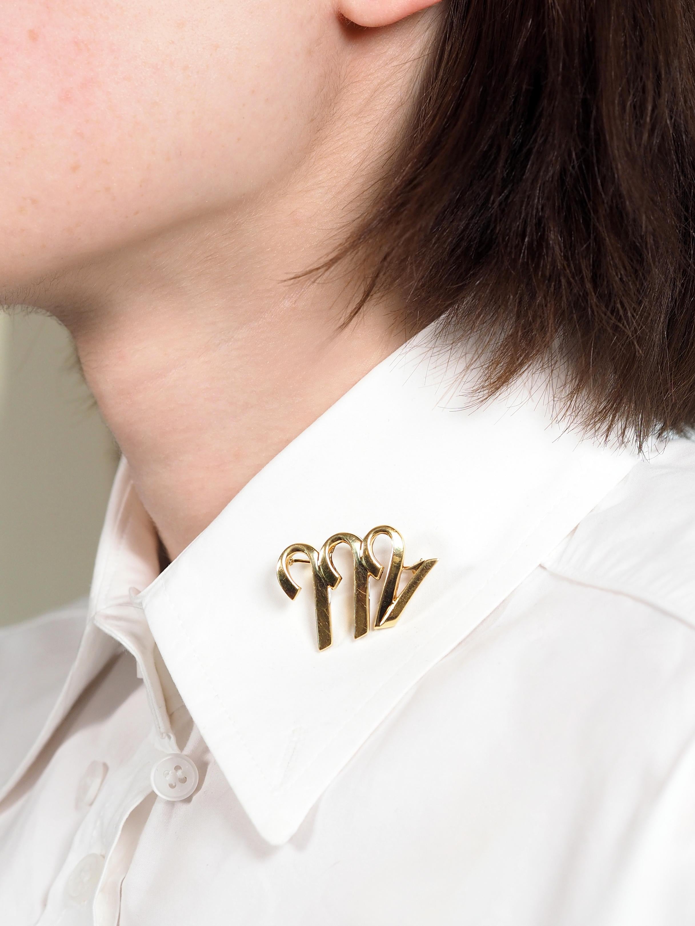 Paloma Picasso Tiffany & Co. 1990's 18 Karat Gold Vintage Scorpio Zodiac Brooch