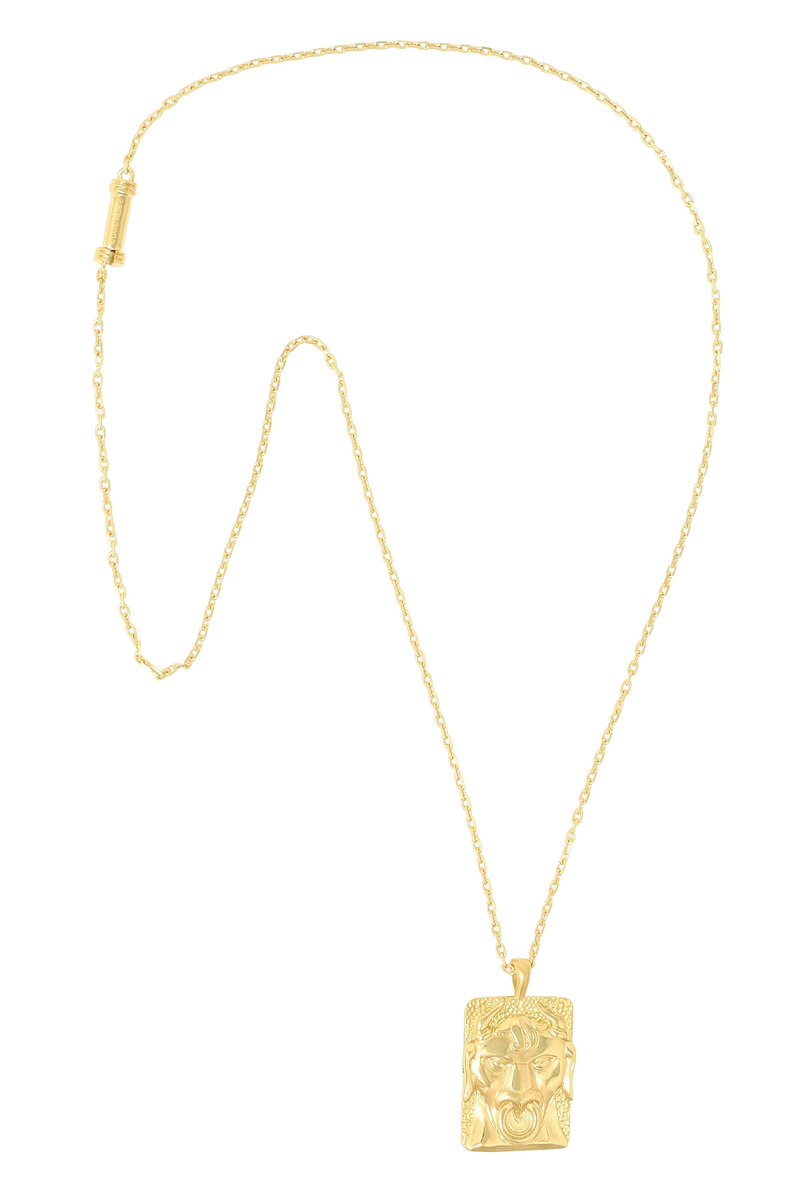 David Webb Contemporary 18 Karat Yellow Gold Taurus Zodiac Pendant Necklace