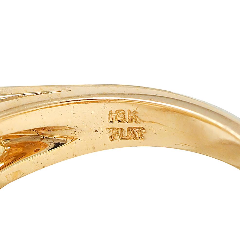 Oscar Heyman Sapphire Peridot Diamond Platinum 18K Gold Vintage Toi-Et-Moi Ring