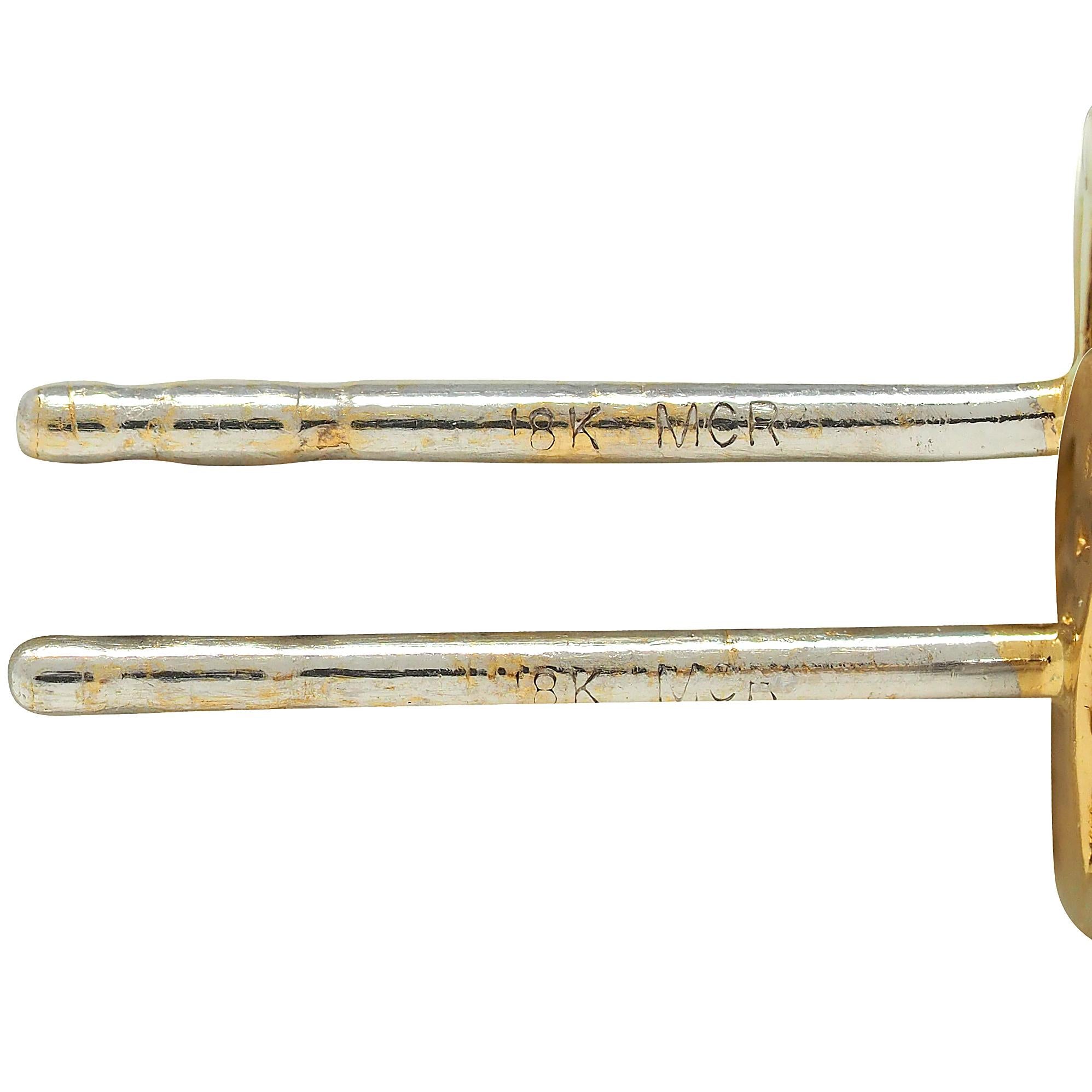 Contemporary 1.99 CTW Fancy Sapphire Diamond 18 Karat Two-Tone Gold Drop Earring