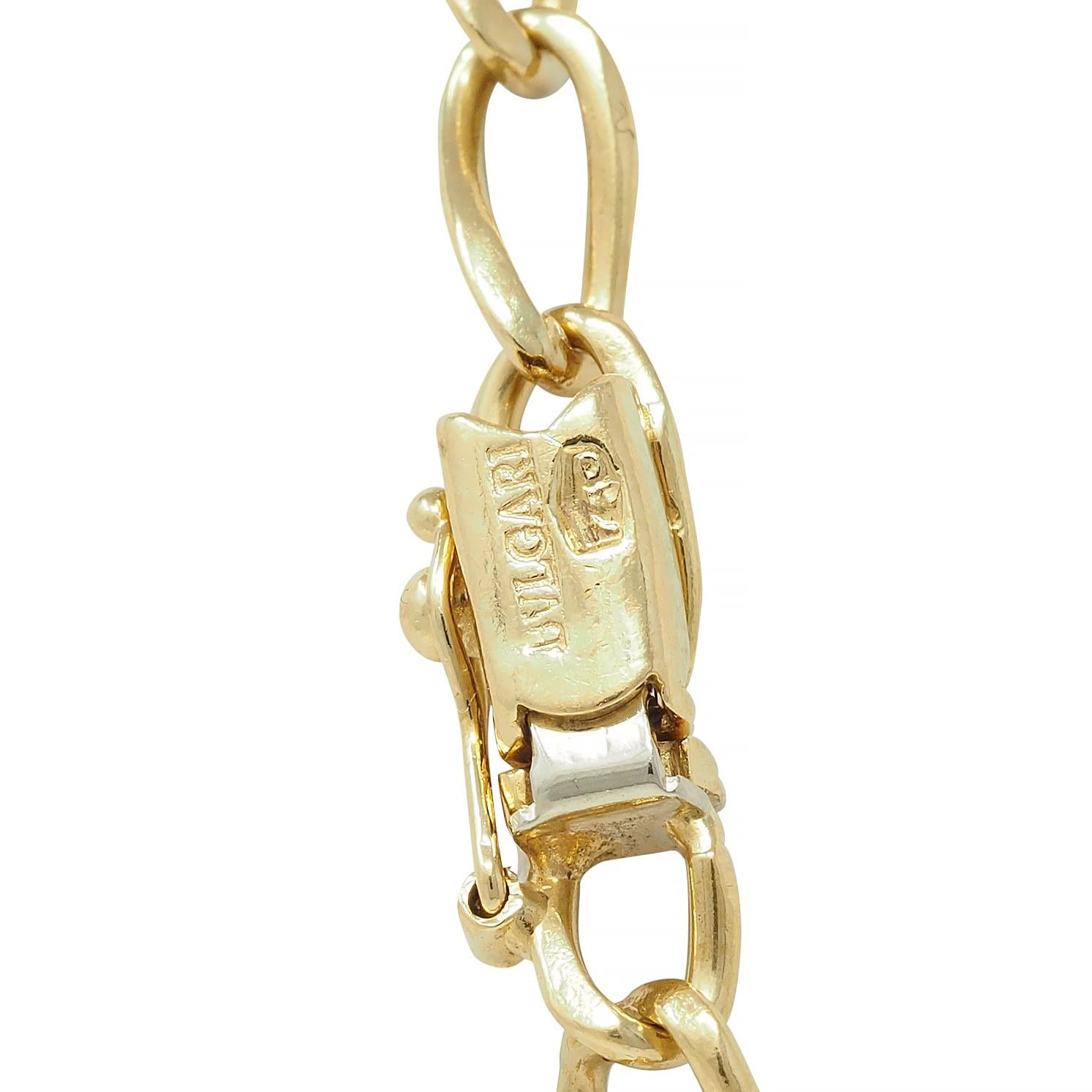 Bulgari 18K Two-Tone Yellow White Gold Vintage Unisex Oval Link Chain Necklace