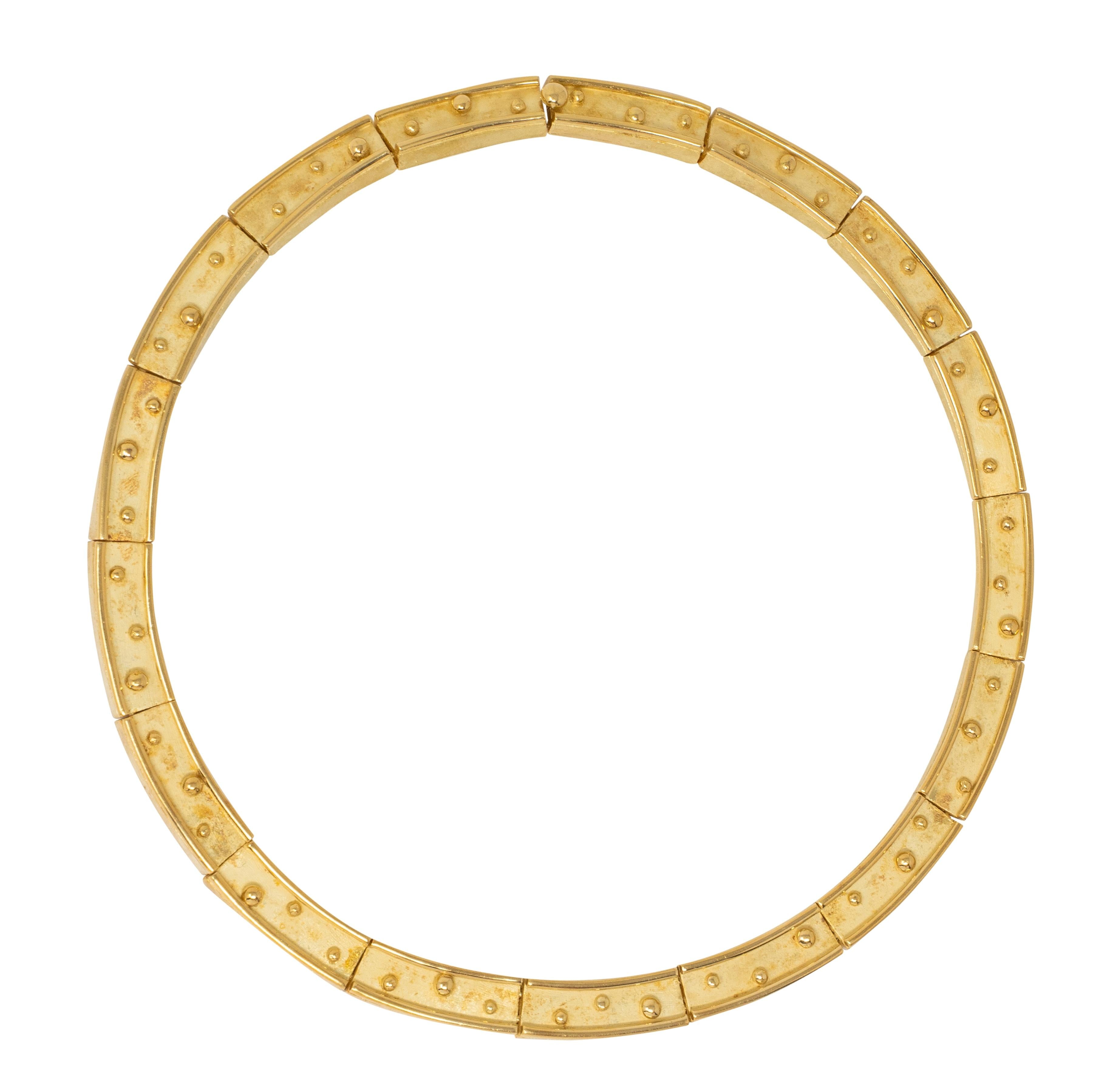 Denise Roberge 1990's 18 Karat Yellow Gold Vintage Spotted Collar Necklace