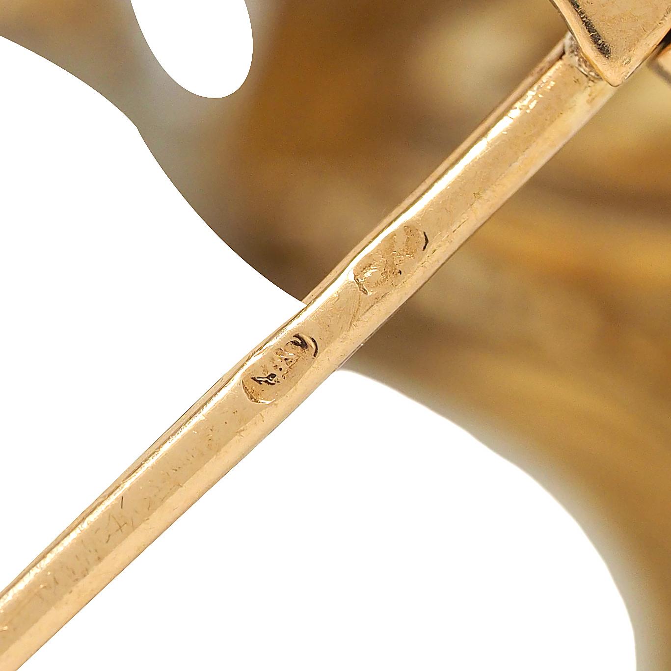 Tiffany & Co. Mid-Century Diamond Platinum 18K Yellow Gold Vintage Leaf Brooch