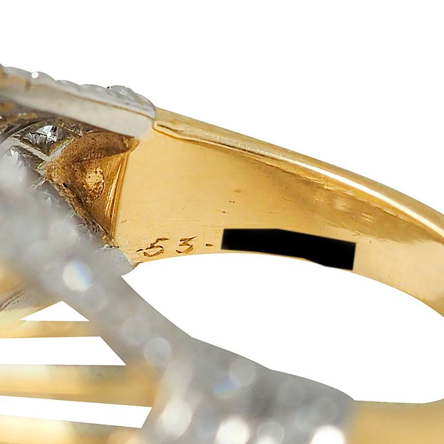 Cartier Retro 5.30 CTW Peridot Diamond Platinum 18K Gold Vintage Domed Ring