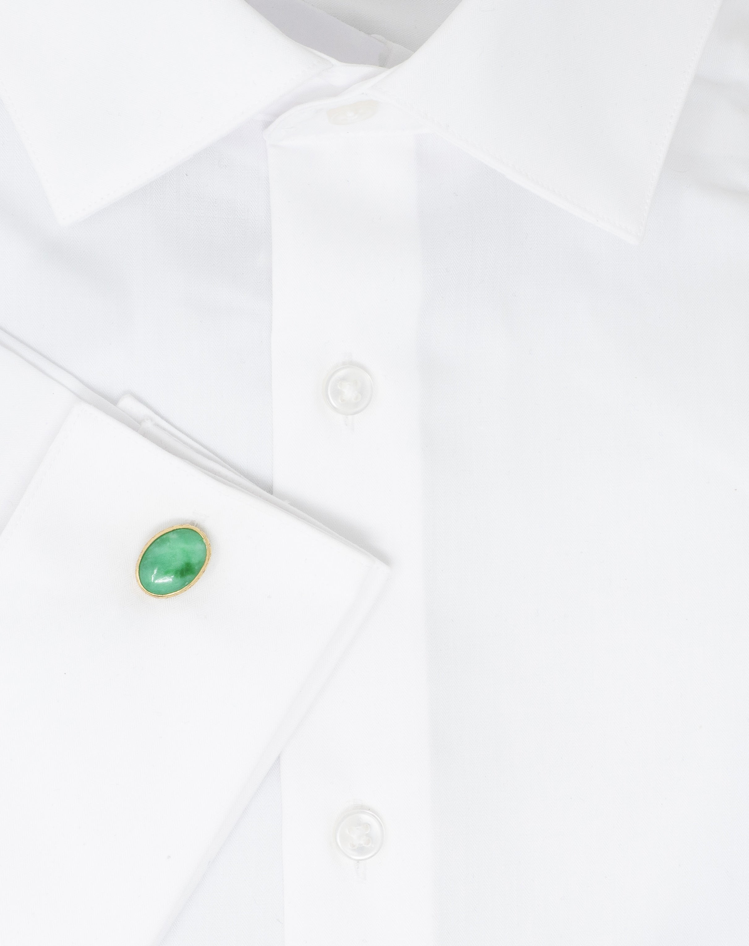 Tiffany & Co. Early Art Deco Jadeite Jade 18 Karat Yellow Gold Antique Cufflinks