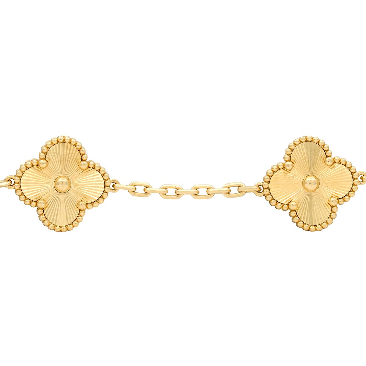 Van Cleef & Arpels 2020's 18K Gold Contemporary Alhambra Station Link Bracelet