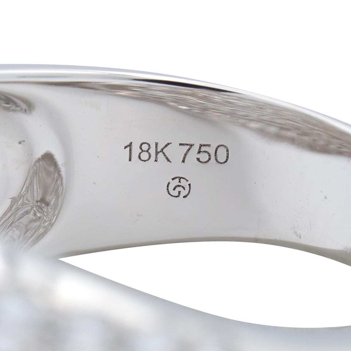 Contemporary 3.50 CTW Diamond 18 Karat White Gold Seven Row Wavy Band Ring