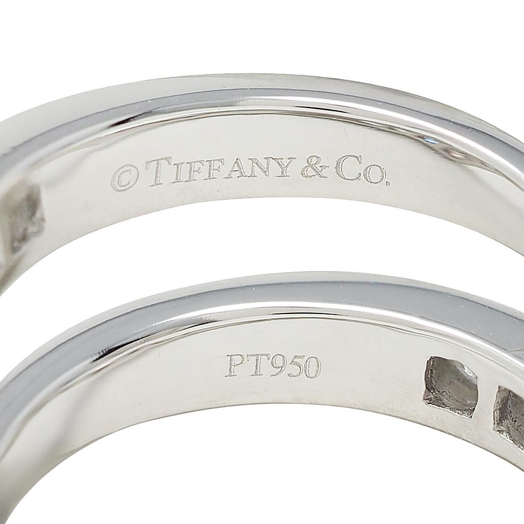 Tiffany & Co. Contemporary Diamond Platinum Chevron V Band Ring