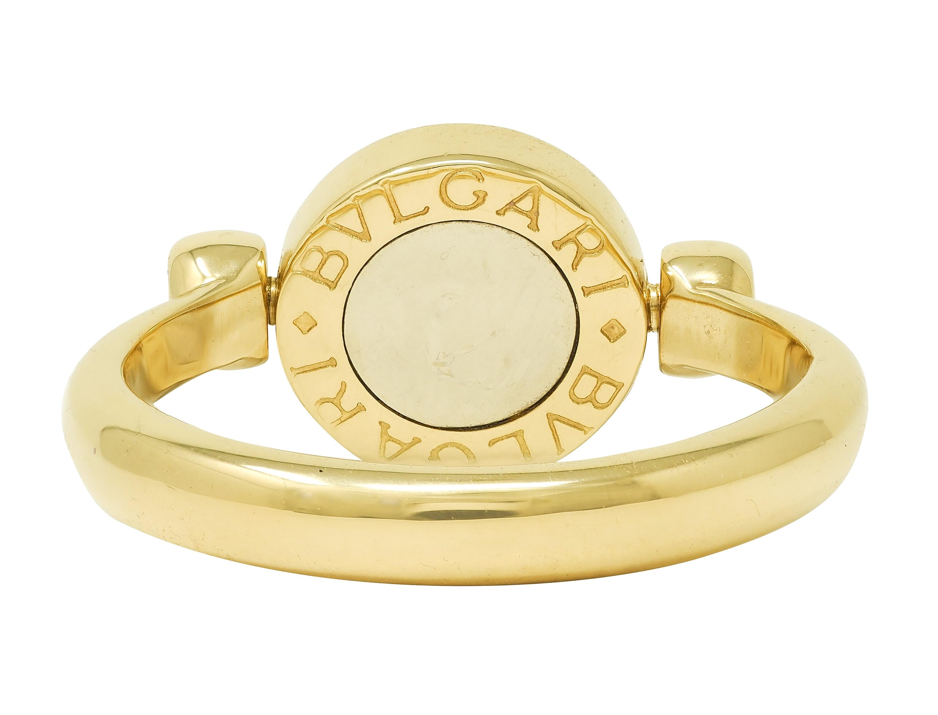Bulgari Contemporary Diamond 18 Karat Two-Tone Gold Flip Signet Ring