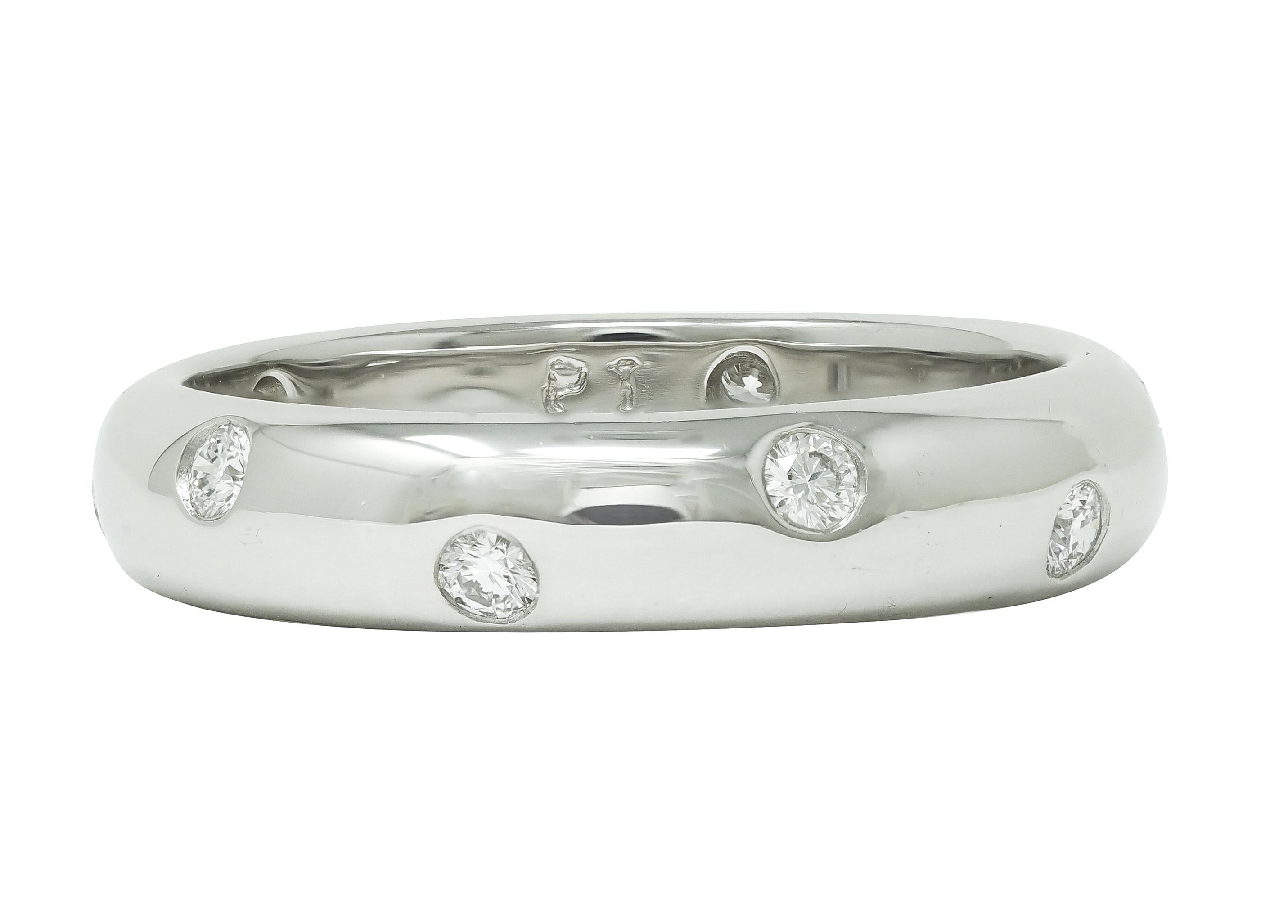 Tiffany & Co. 2000's Diamond Platinum Etoile Band Ring