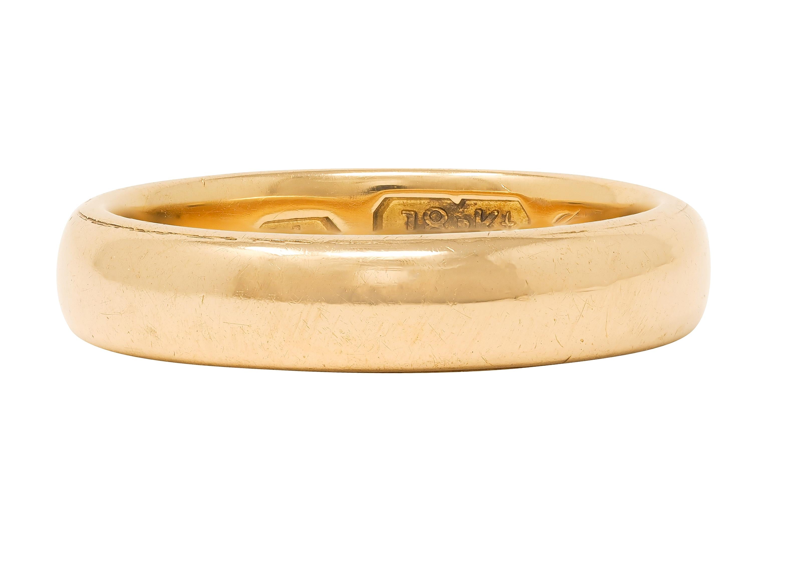 1912 18 Karat Yellow Gold Antique Wedding Band Ring