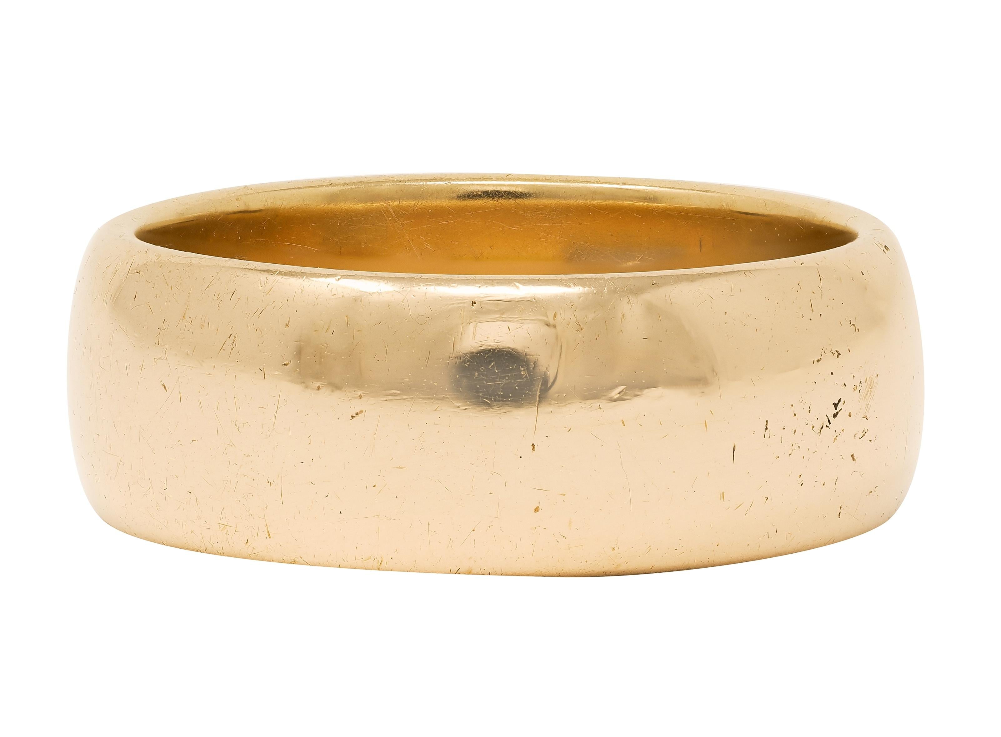 C.D. Peacock 1904 18 Karat Yellow Gold Vintage Wedding Cigar Band Ring