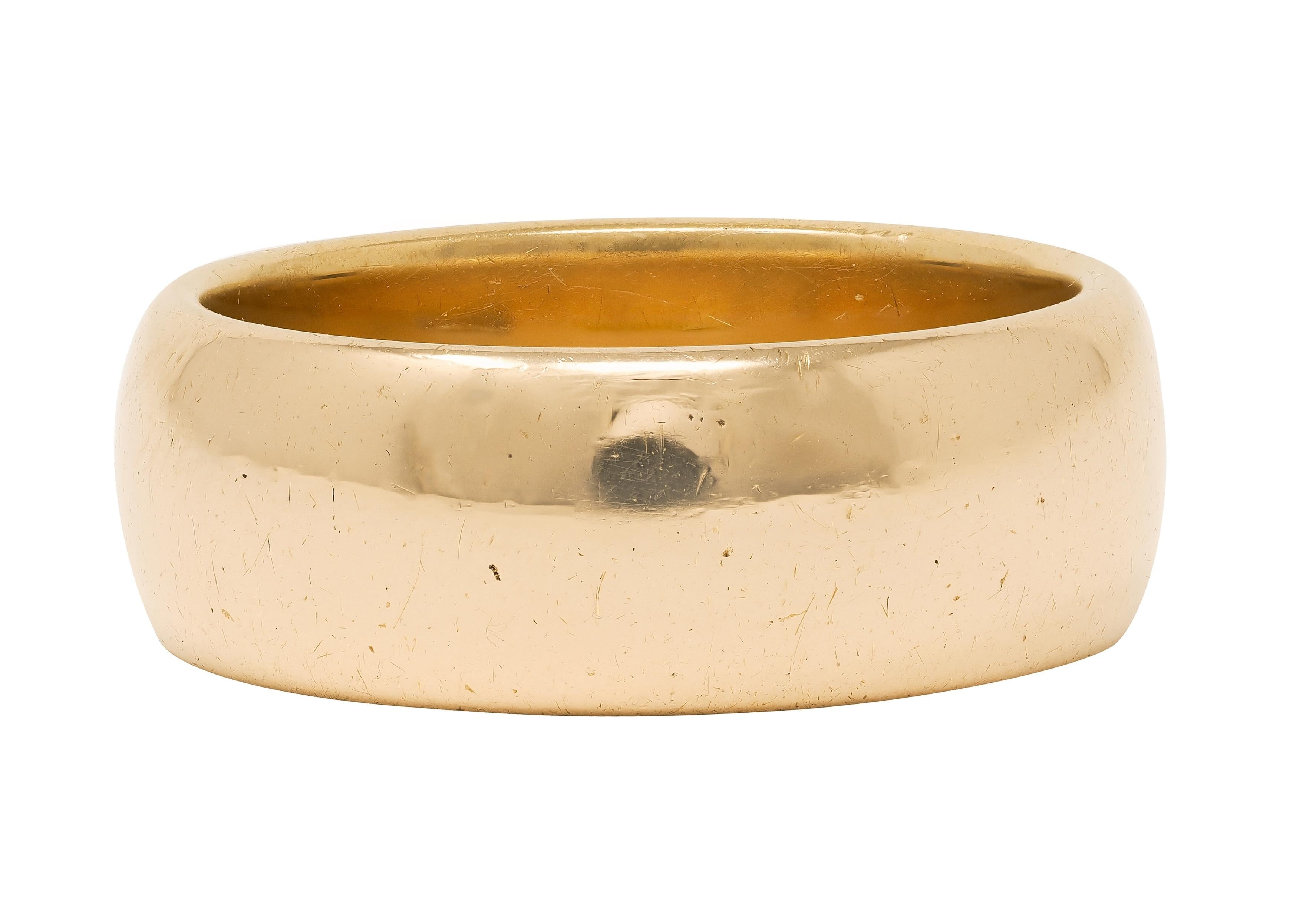 C.D. Peacock 1904 18 Karat Yellow Gold Vintage Wedding Cigar Band Ring