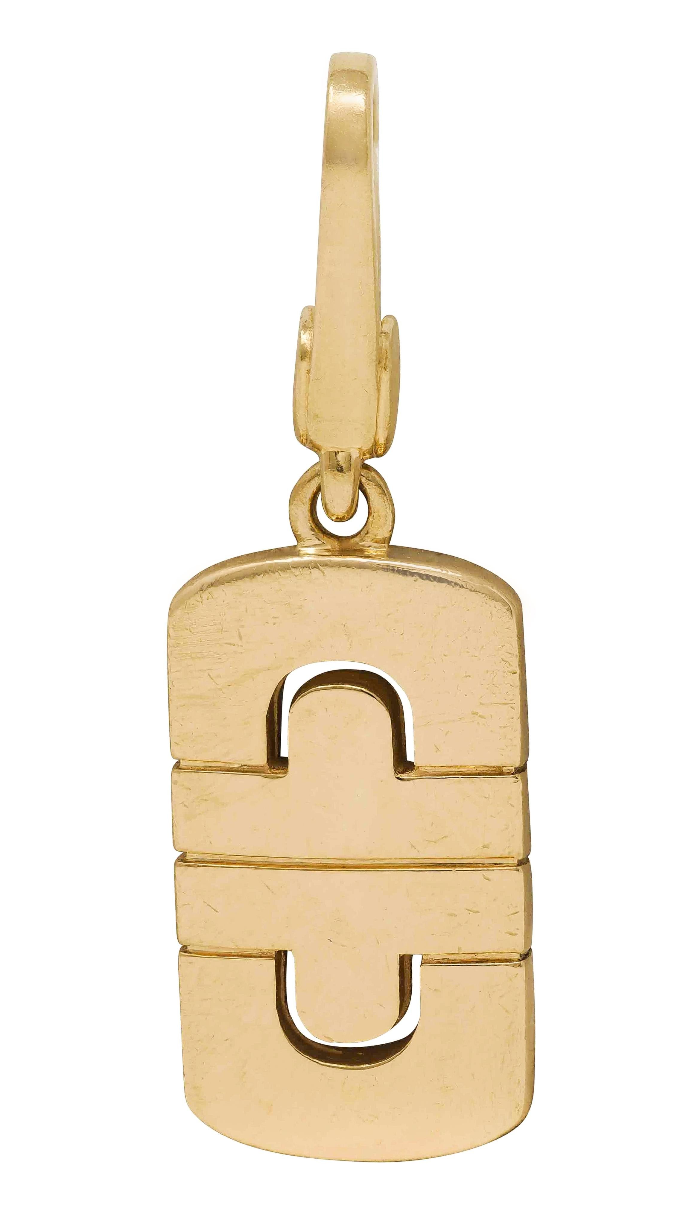 Bulgari 1990's 18 Karat Yellow Gold Vintage Parentesi Pendant Charm