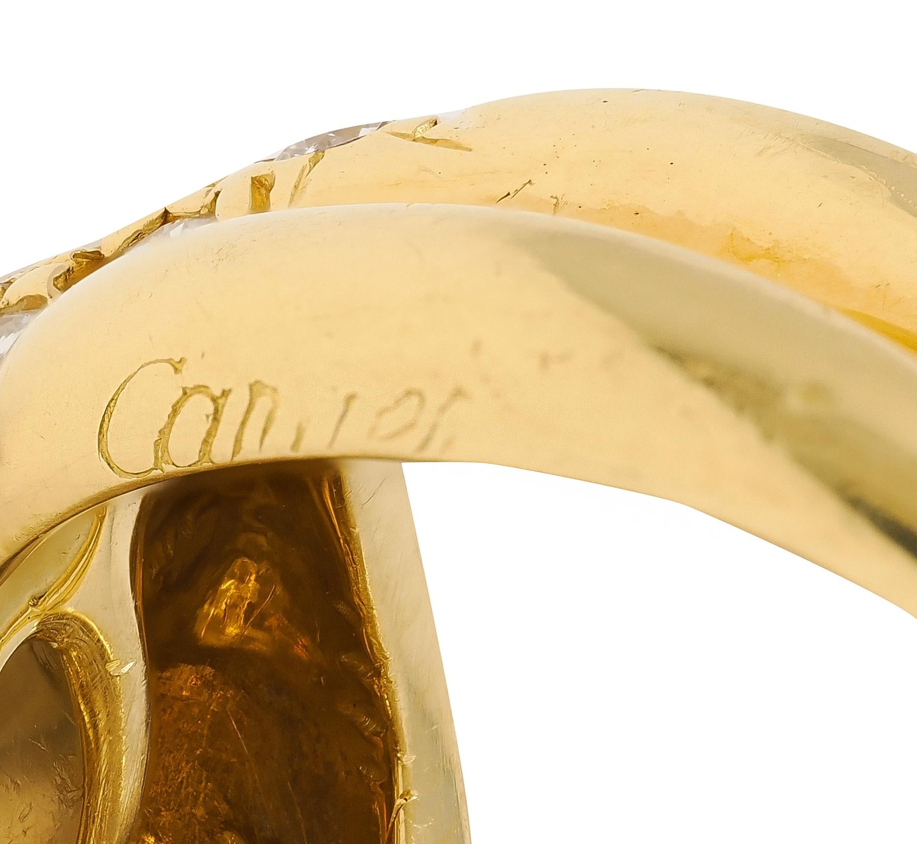 Cartier 1980's 3.00 CTW Diamond 18K Gold Vintage Twisting Pavé Puffy Band Ring