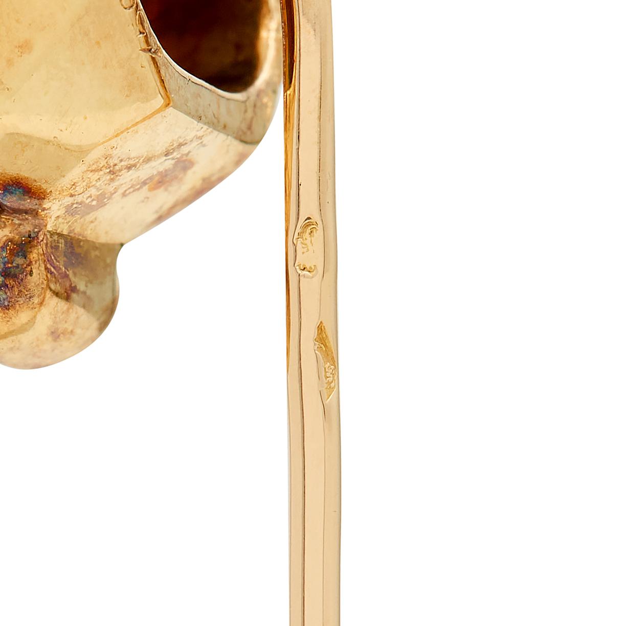 Cartier Emerald Onyx 18 Karat Yellow Gold Panther Stickpin