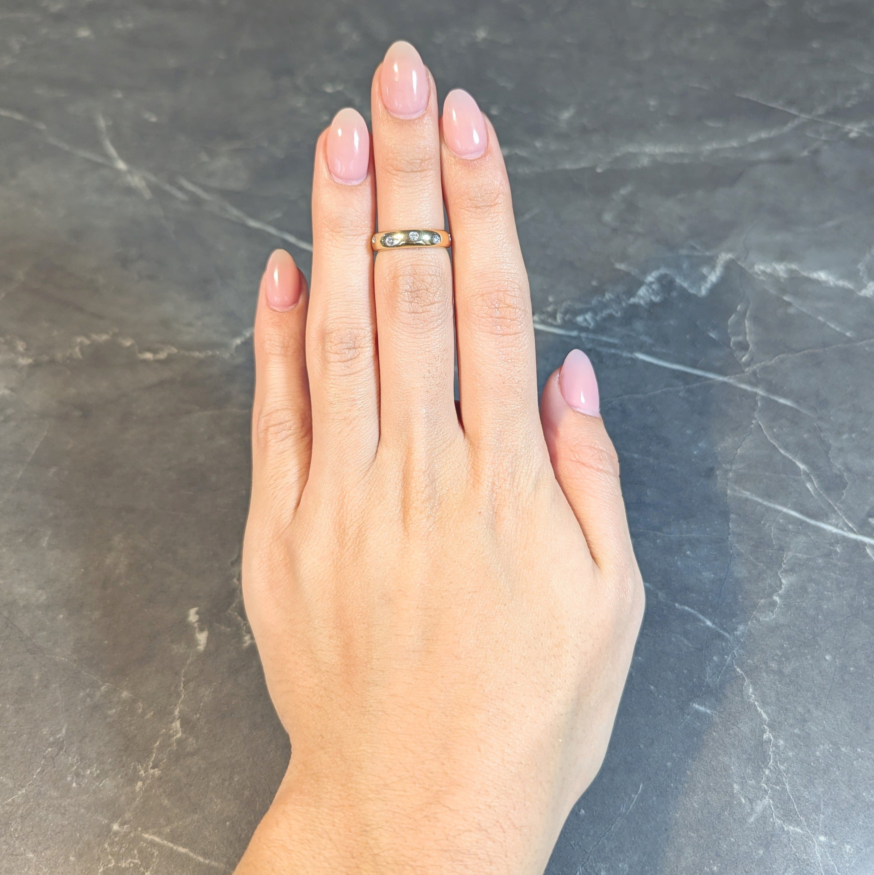 Tiffany & Co. 2000's Diamond Platinum 18 Karat Gold Etoile Band Ring Wilson's Estate Jewelry