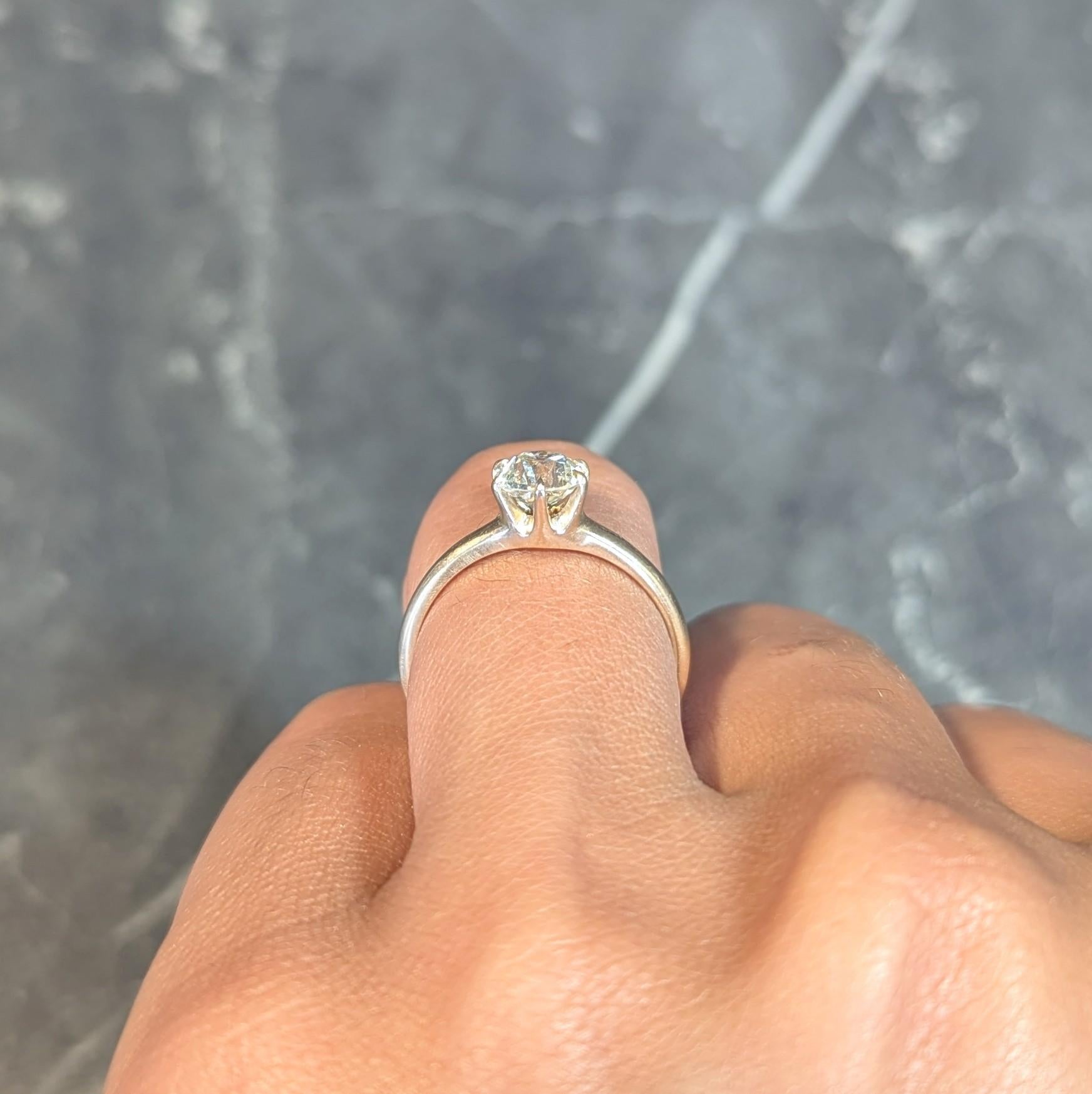 1.00 CTW Old European Antique Diamond 14K Yellow Gold Solitaire Engagement Ring