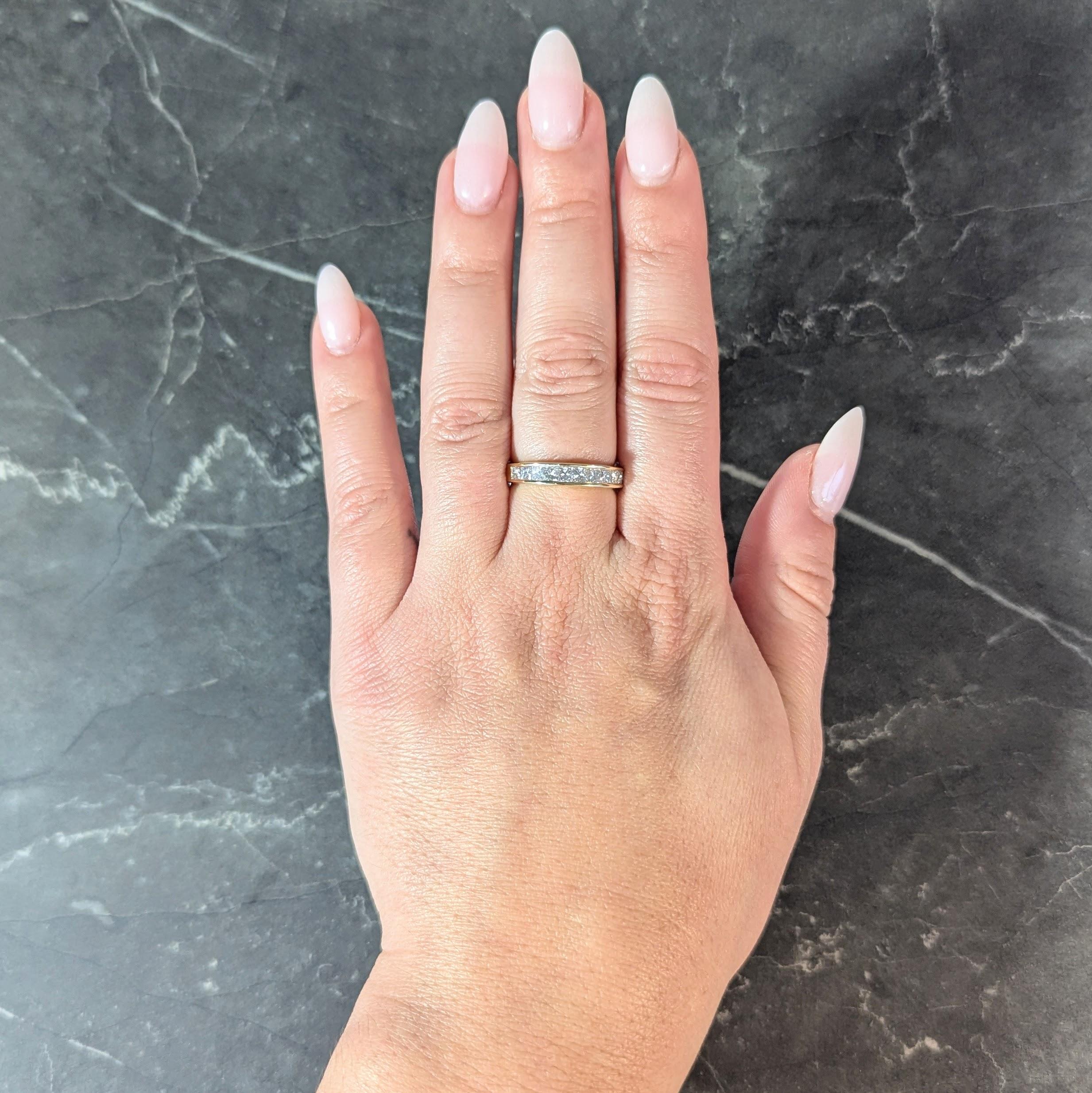 Contemporary 1.20 CTW Princess Cut Diamond 14K Yellow Gold Wedding Band Ring