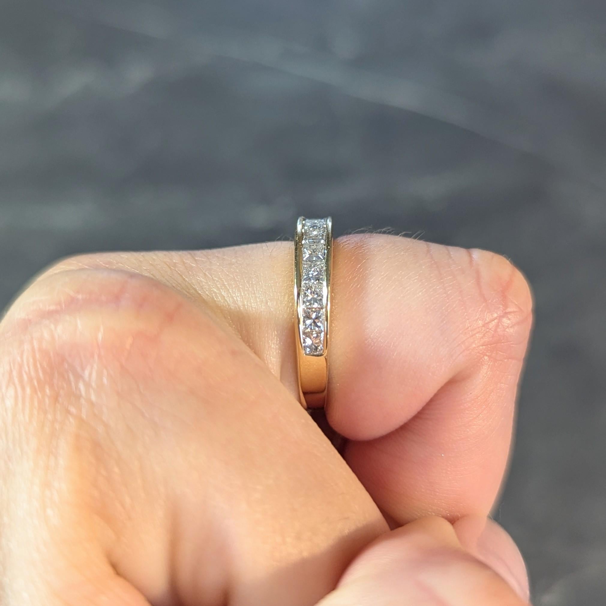 Contemporary 1.20 CTW Princess Cut Diamond 14K Yellow Gold Wedding Band Ring