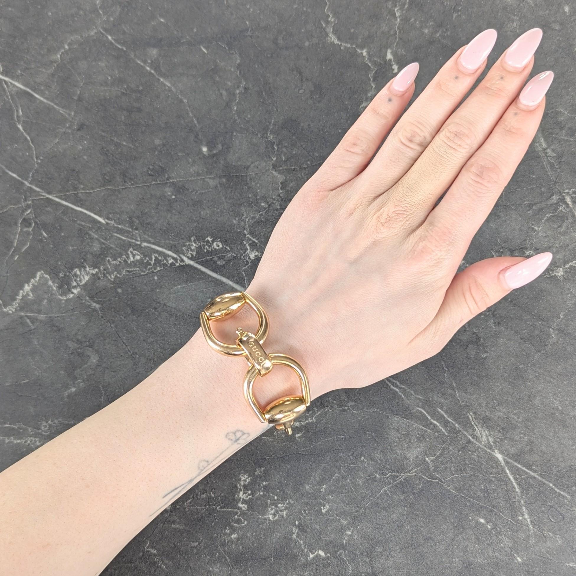 Gucci 18 Karat Yellow Gold Vintage Horsebit Link Bracelet