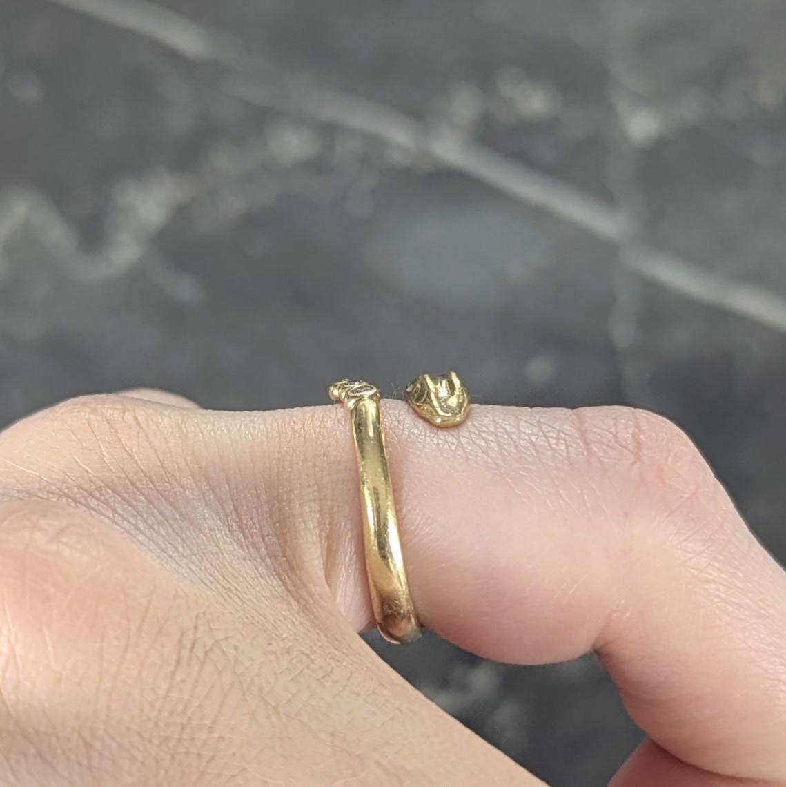 Elsa Peretti Tiffany & Co. Diamond 18 Karat Yellow Gold Snake Bypass Ring