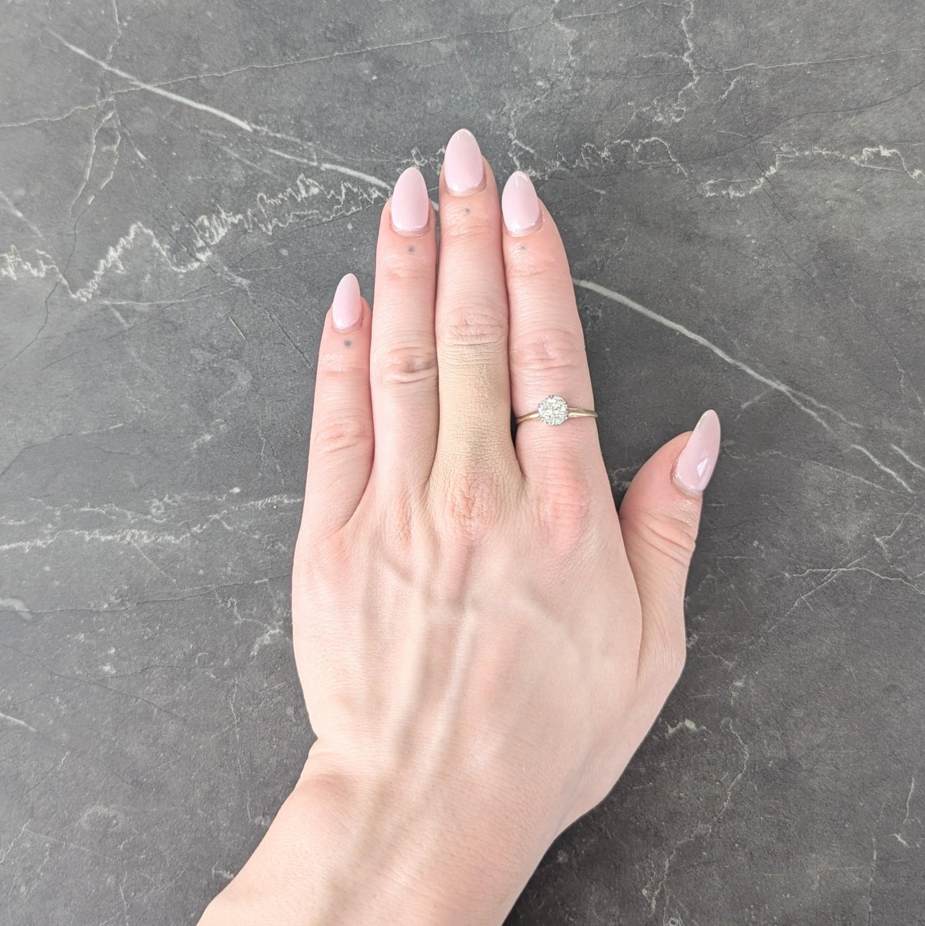 1905 1.22 CTW Diamond Platinum 14K Gold Antique Solitaire Engagement Ring