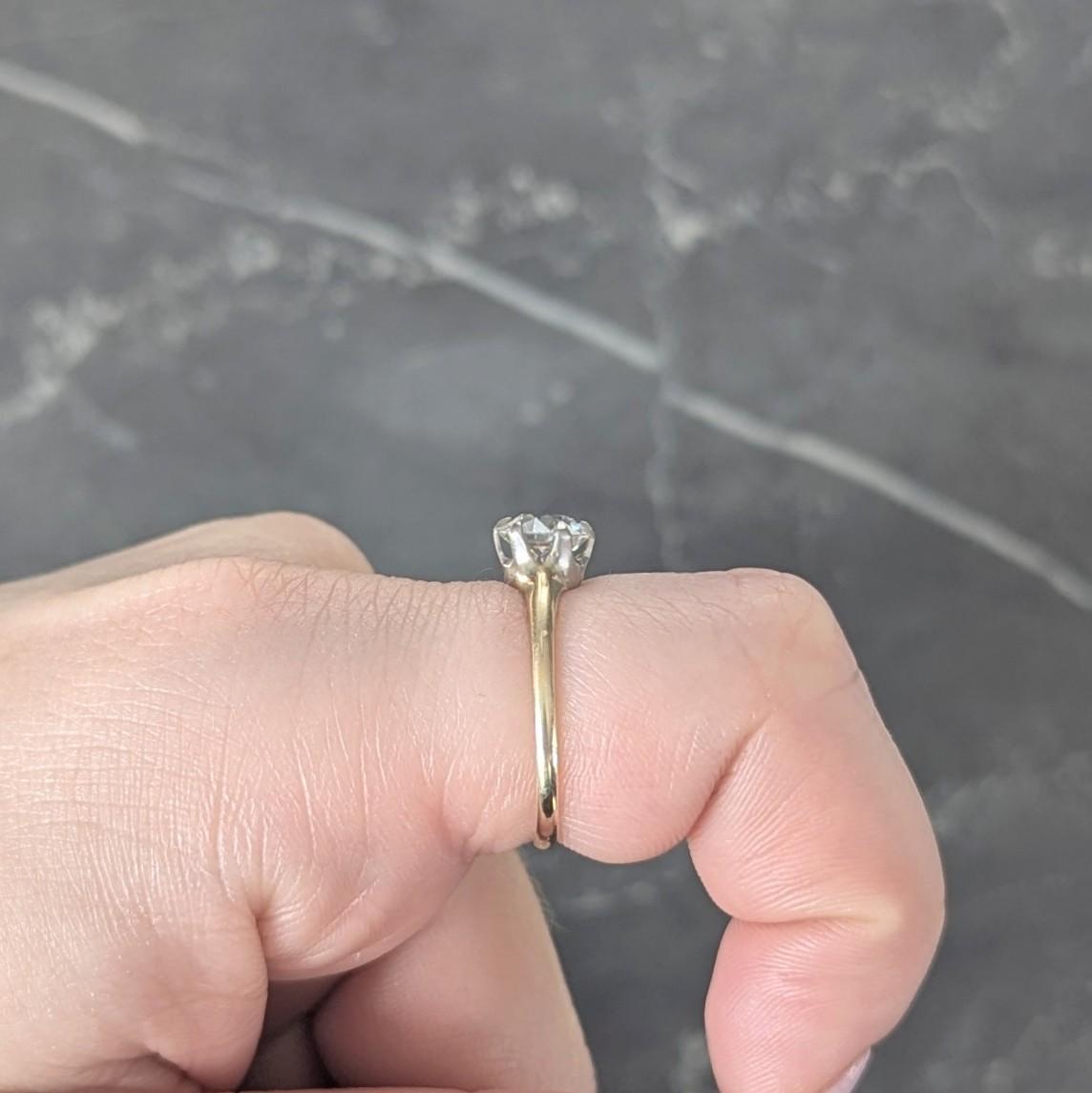 1905 1.22 CTW Diamond Platinum 14K Gold Antique Solitaire Engagement Ring