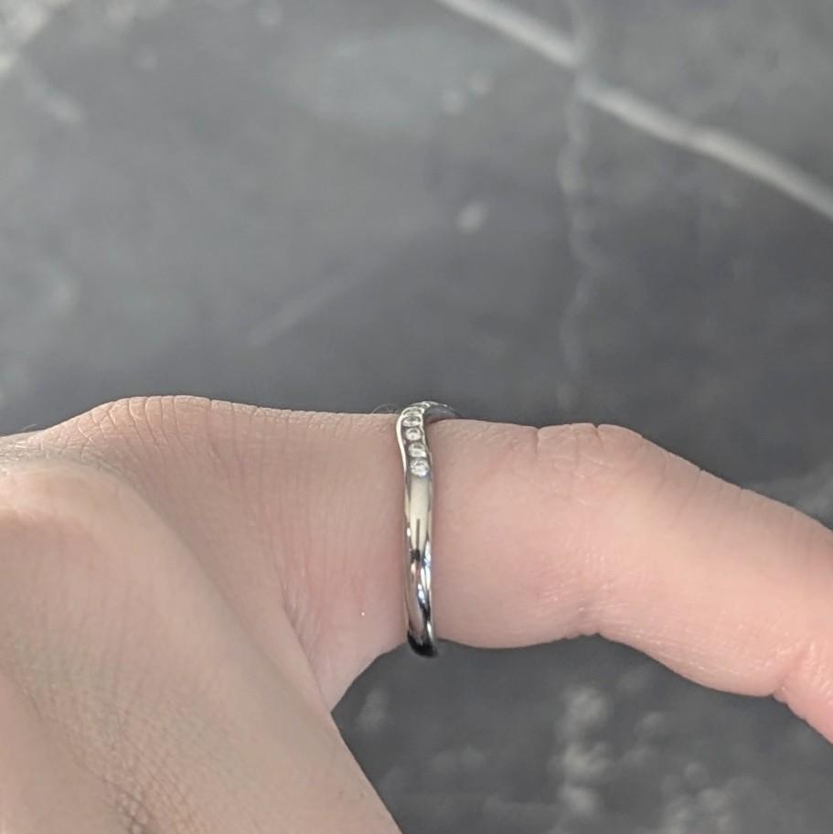 Elsa Peretti Tiffany & Co. 2003 Diamond Platinum Contour Wedding Band Ring
