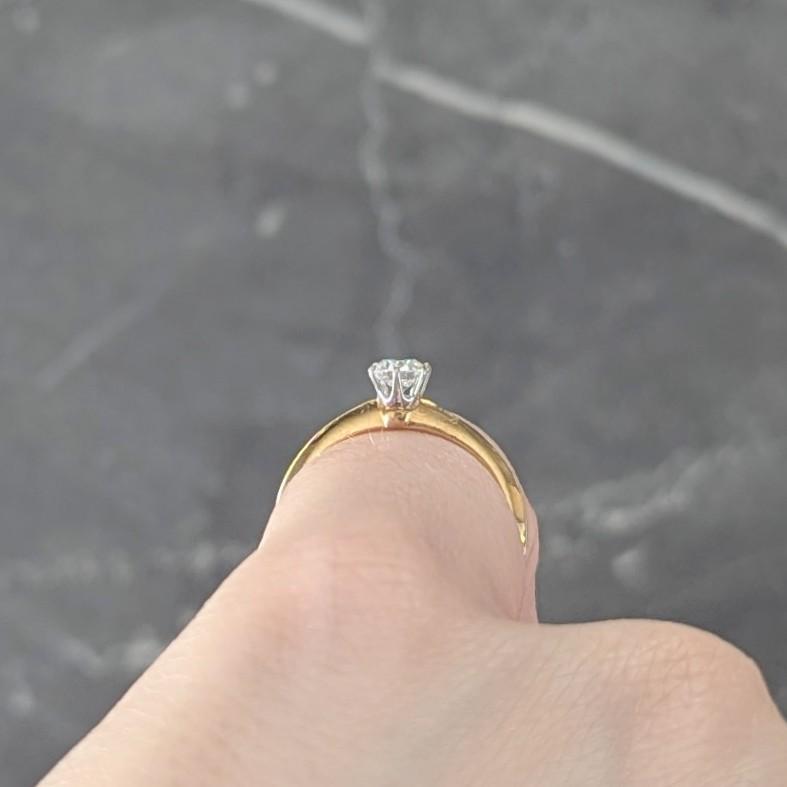 Tiffany & Co. Diamond Platinum 18K Yellow Gold Vintage Solitaire Engagement Ring