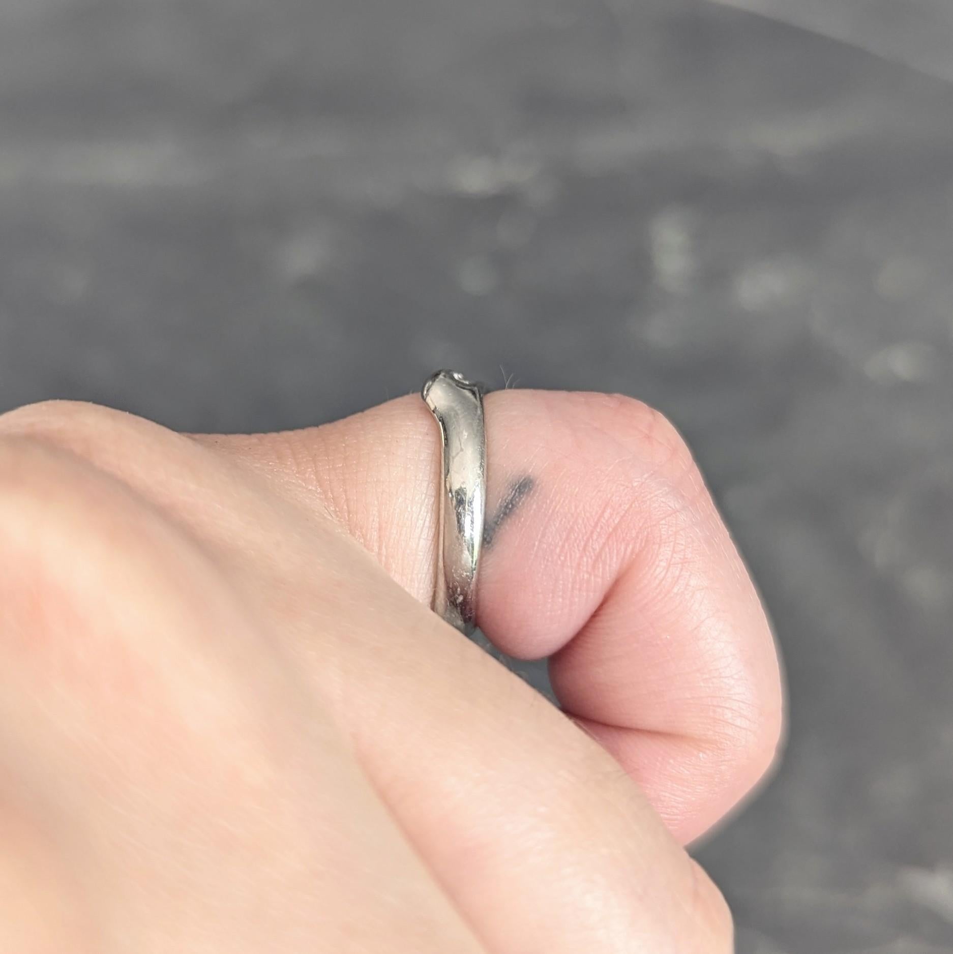 Elsa Peretti Tiffany & Co. 2020 Diamond Platinum Contour Open Heart Band Ring