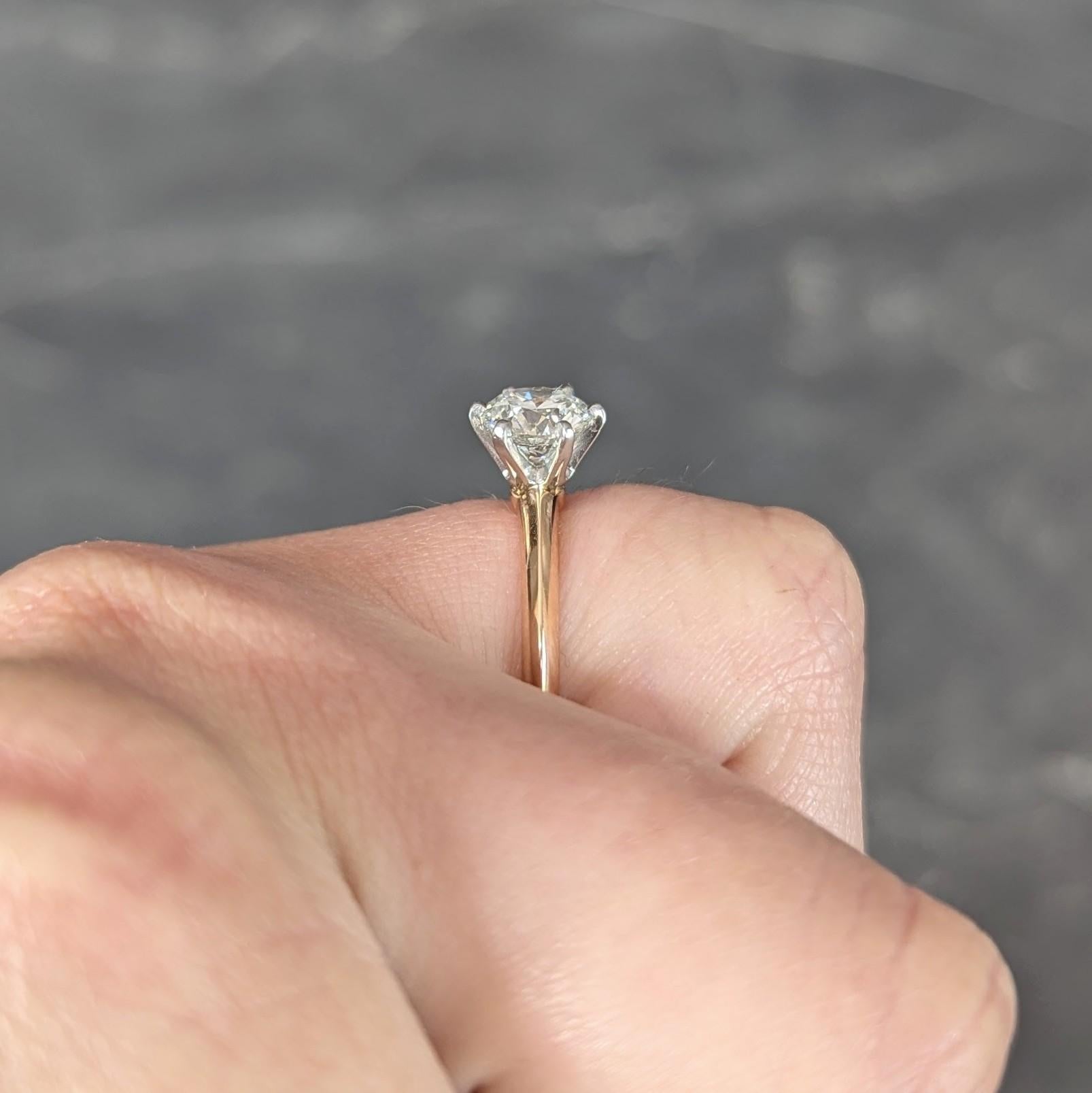 Tiffany & Co. 1.01 CT Diamond Platinum 18K Gold Solitaire Engagement Ring GIA