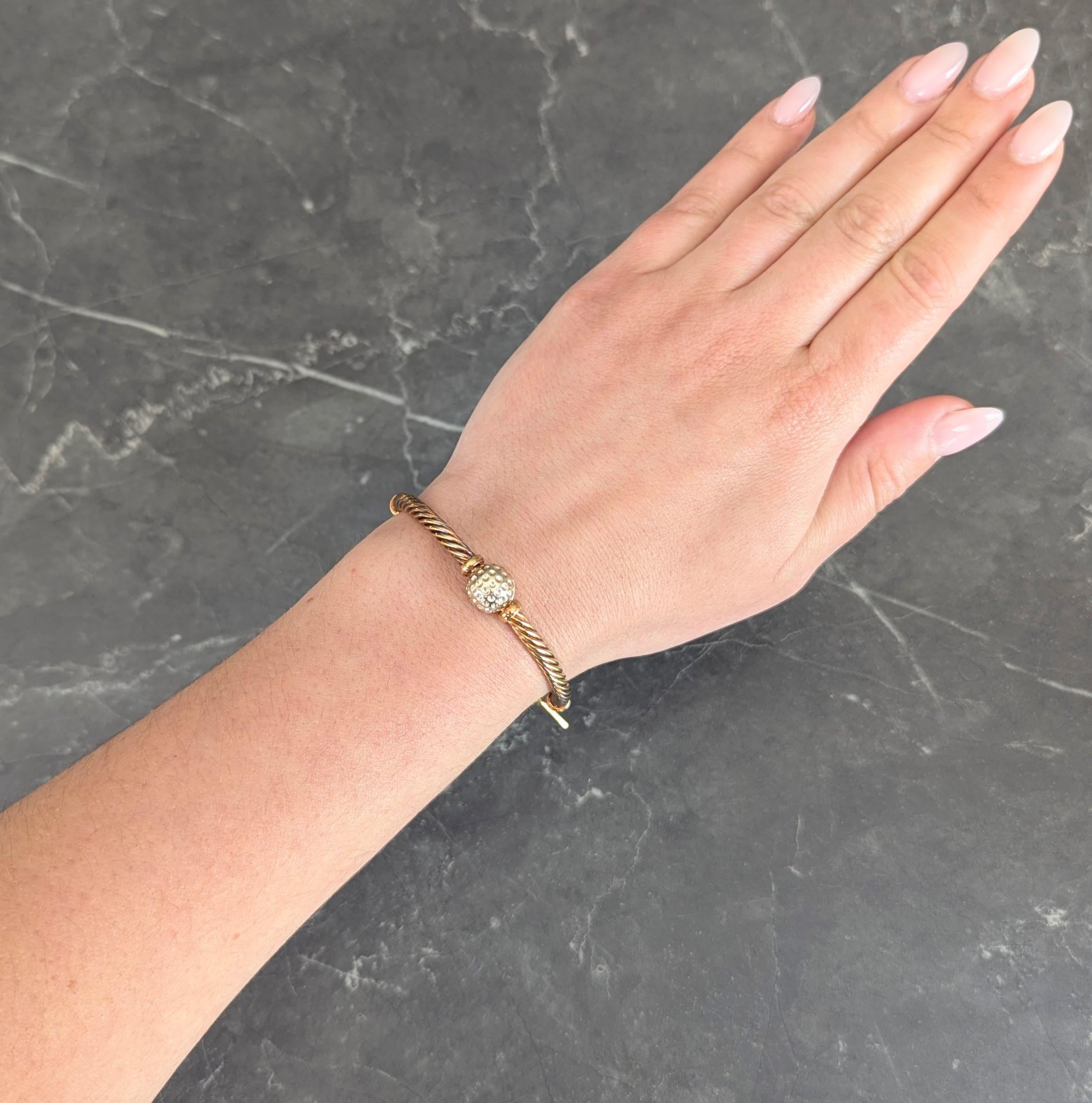 Pomellato 1990's Diamond 18 Karat Two-Tone Gold Vintage Golf Charm Bracelet