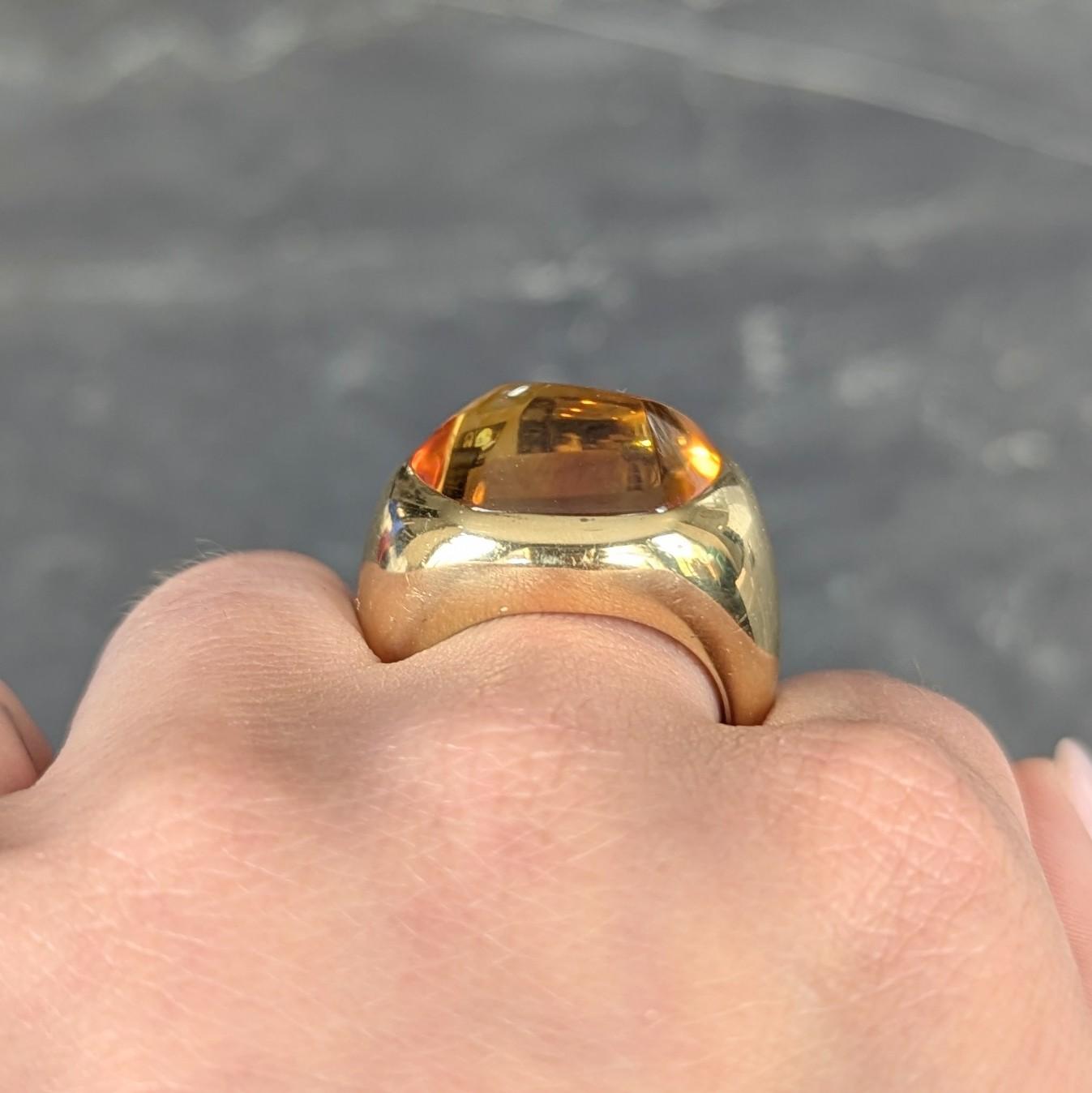 Pomellato Citrine Cabochon 18 Karat Yellow Gold Vintage Goccia Statement Ring