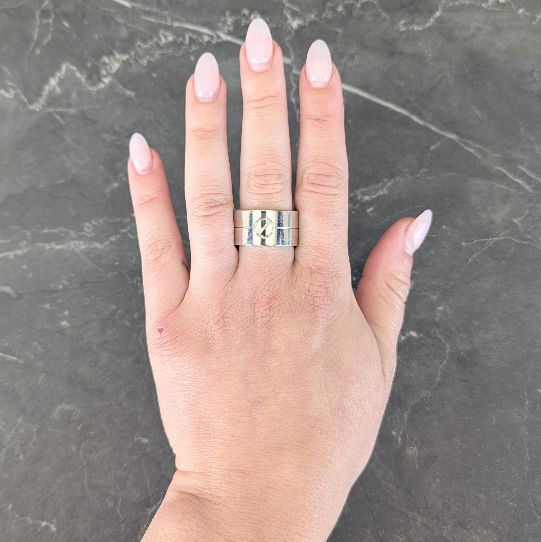Cartier Contemporary 18 Karat White Gold High Love Unisex Band Ring